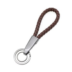 Woven PU Leather Keychain With Long Buckle 33