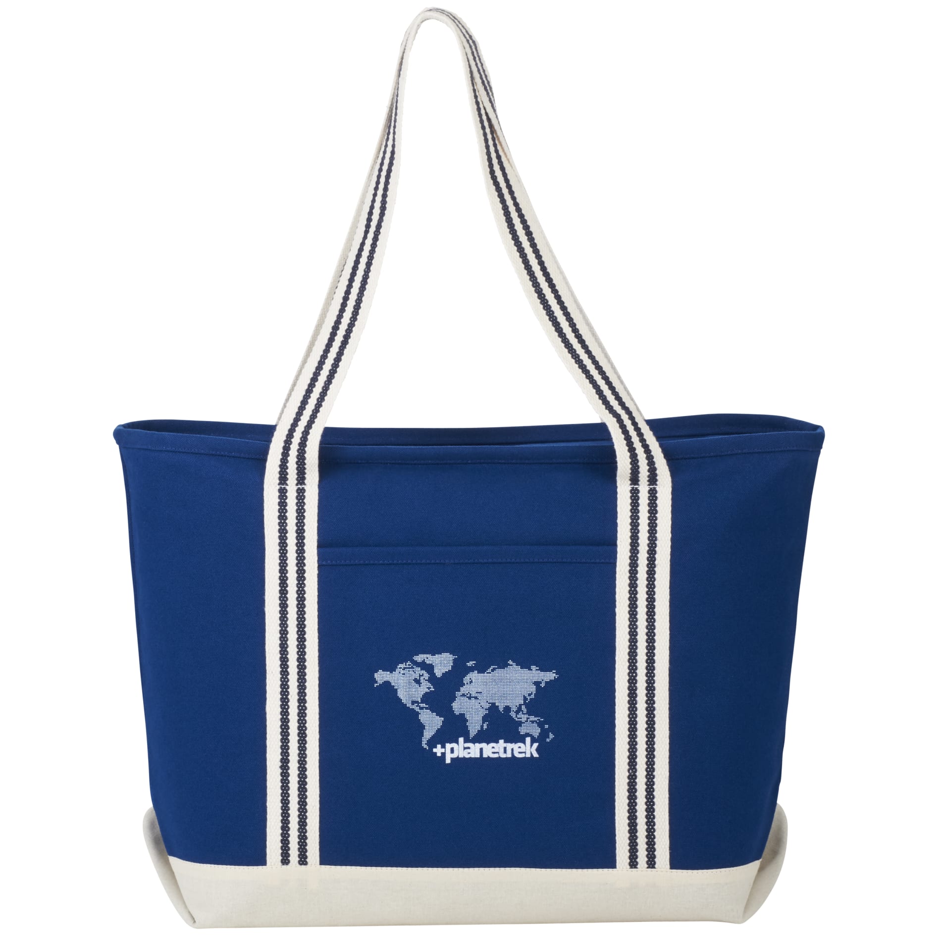 Atlantic Stripe 20oz Cotton Zippered Tote