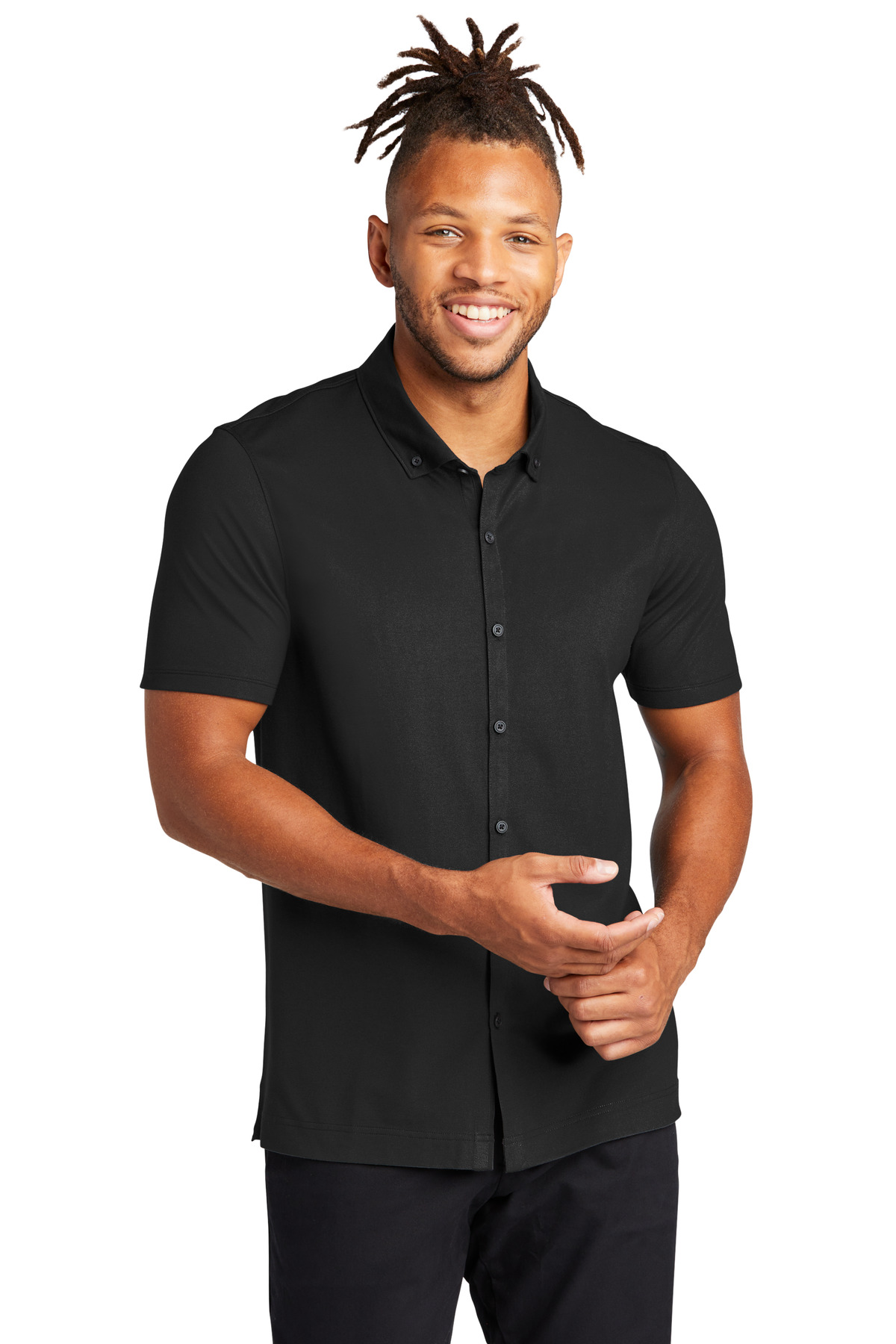 Mercer+Mettle Stretch Pique Full-Button Polo MM1006 53