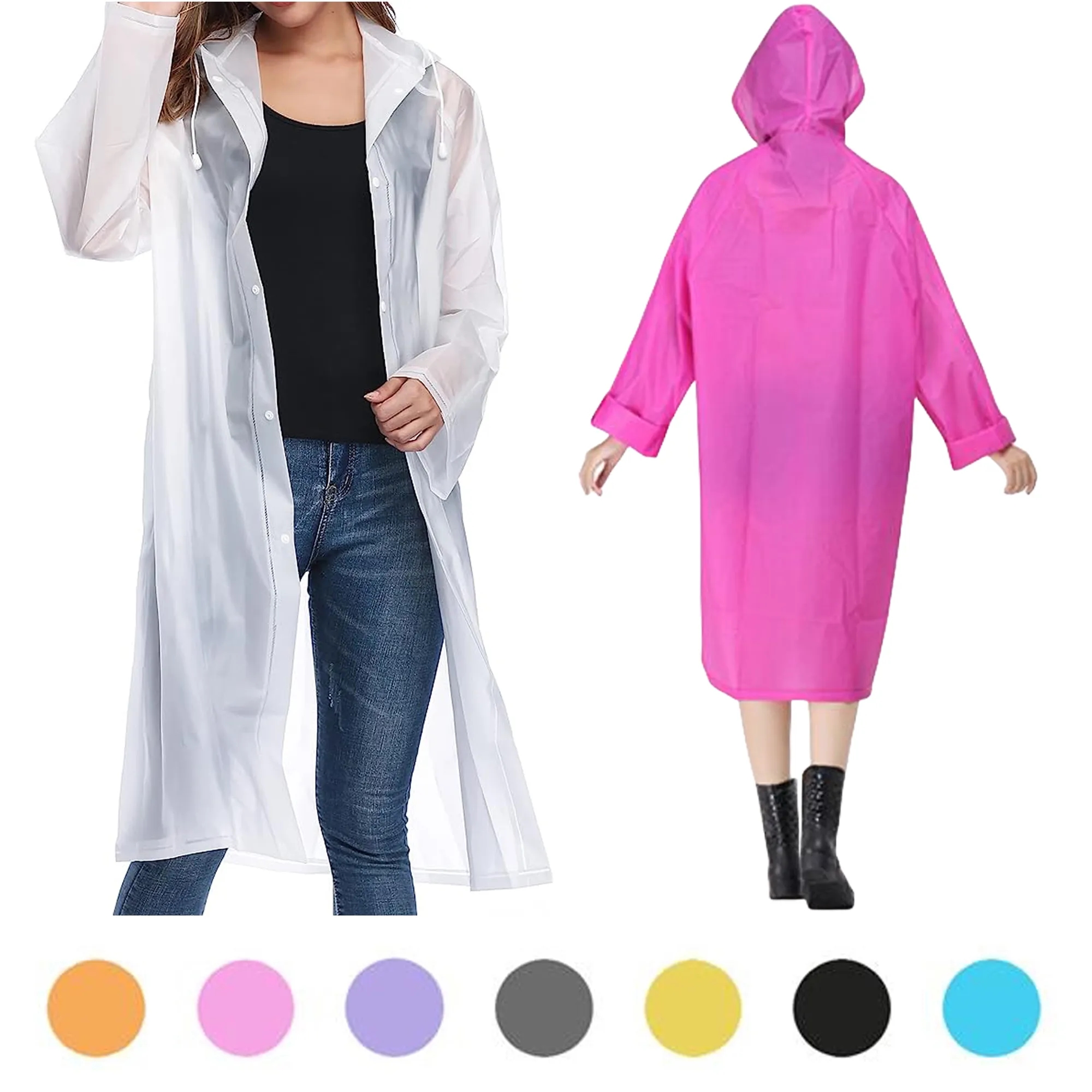 Reusable Waterproof Portable EVA Raincoat 2