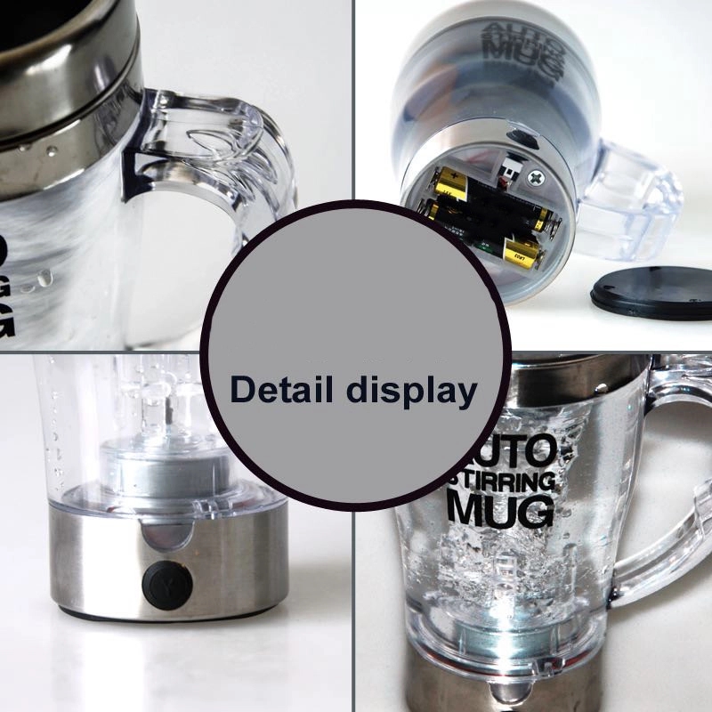 Plastic Transparent Self-stirring Coffee Mug 3