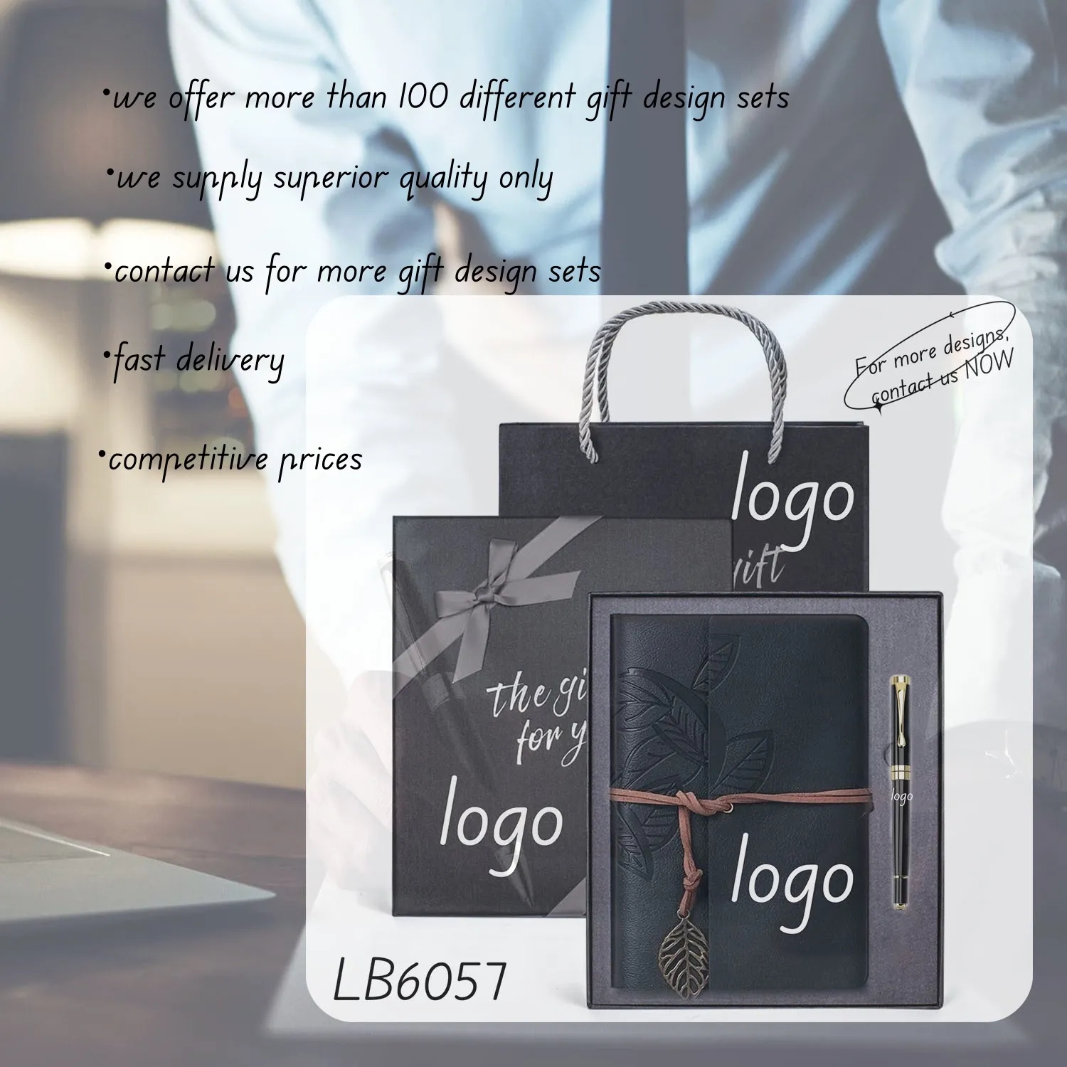 Business Gift Notebook Writing Ballpoint Executive Pen Set 2