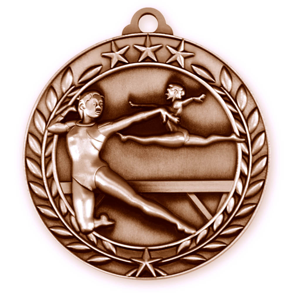 Female Gymnastics Wreath Award Medallion (2-3/4") 2