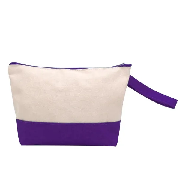 Natural Two-Tone Cotton Canvas Cosmetic Bag 8