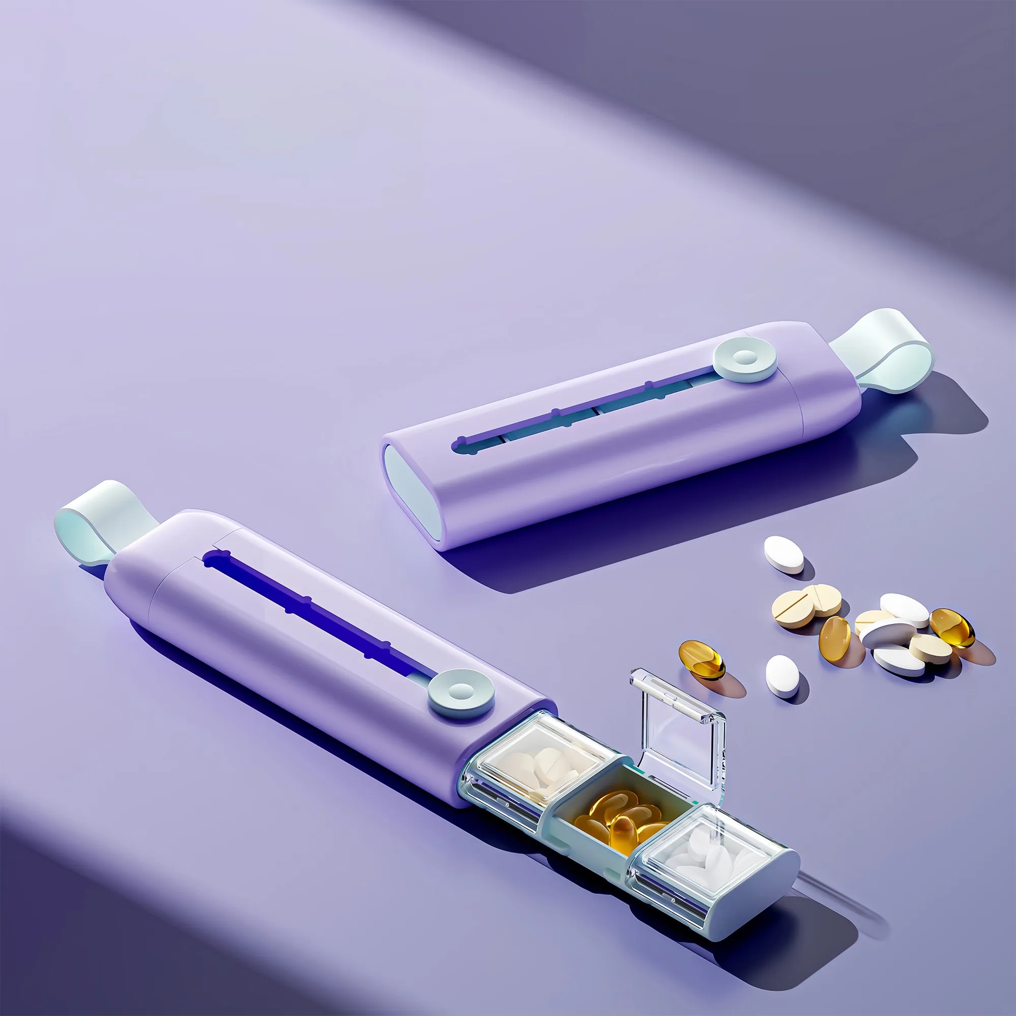 ABS Portable Pill Organizer With Sliding Lid 2