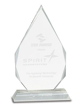 7" Diamond Crystal on Clear Pedestal Base 2