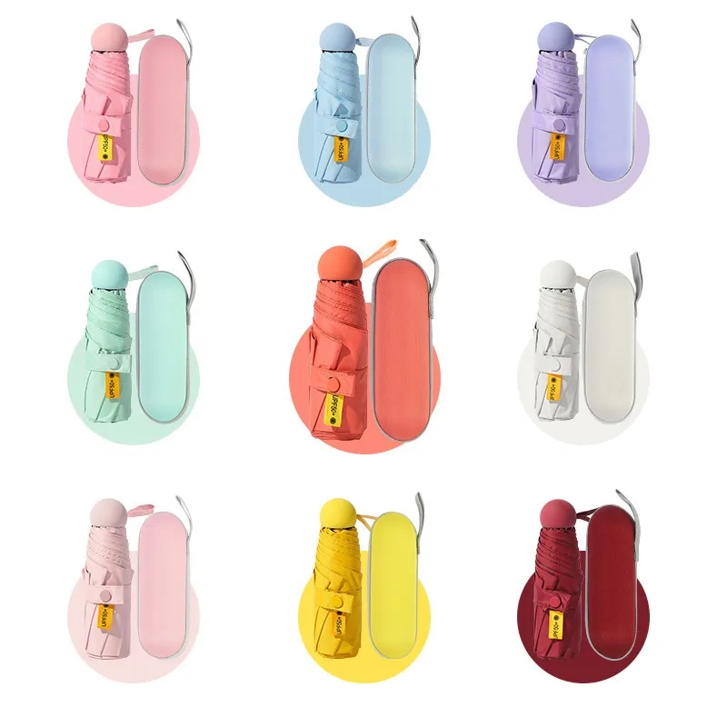 Mini Windproof Sun & Rain Pocket Umbrella With Case 2