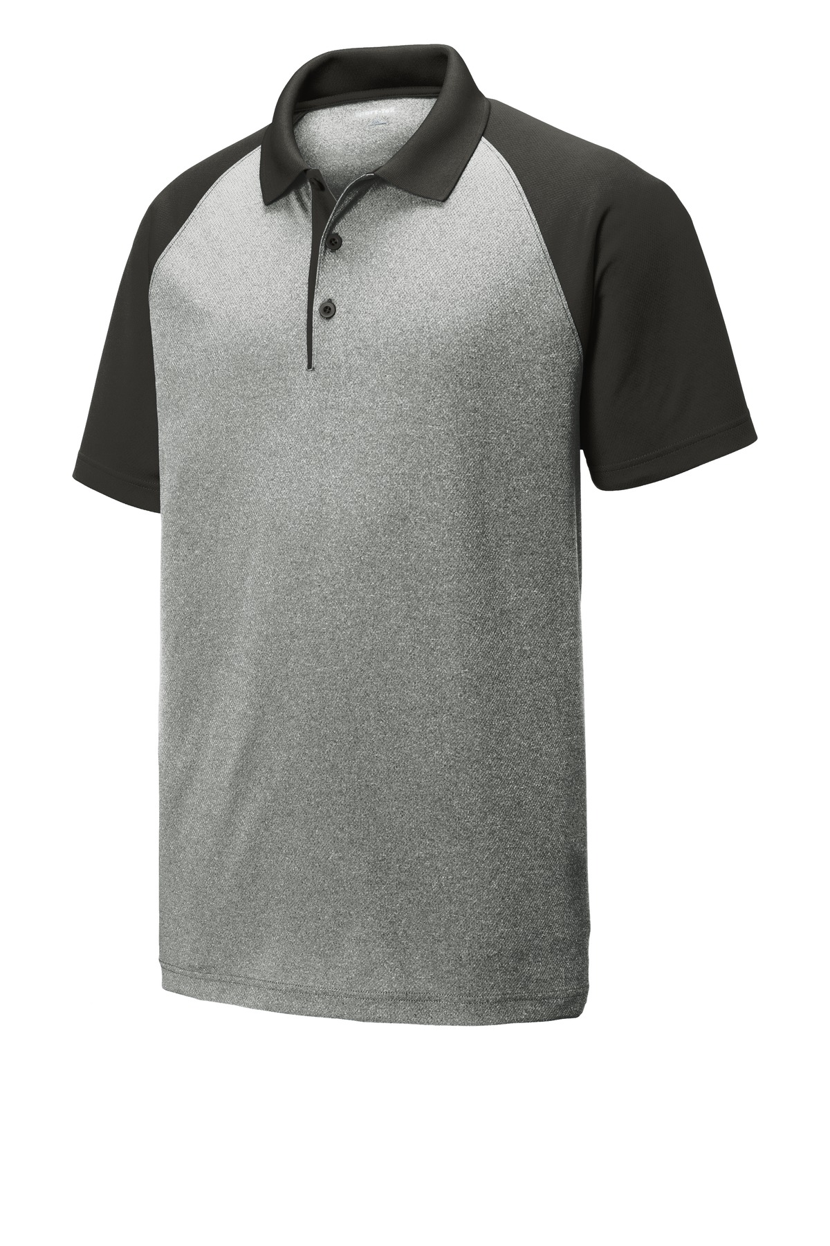 Sport-Tek PosiCharge RacerMesh Raglan Heather Block Polo. ST641 1