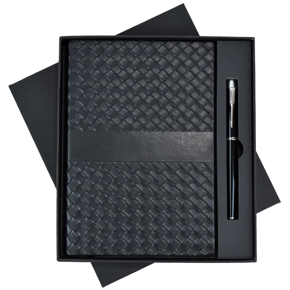 TiTUS® Sahara Duo – PU Leather A5 Notebook & Metallic Finish Pens Gift Set