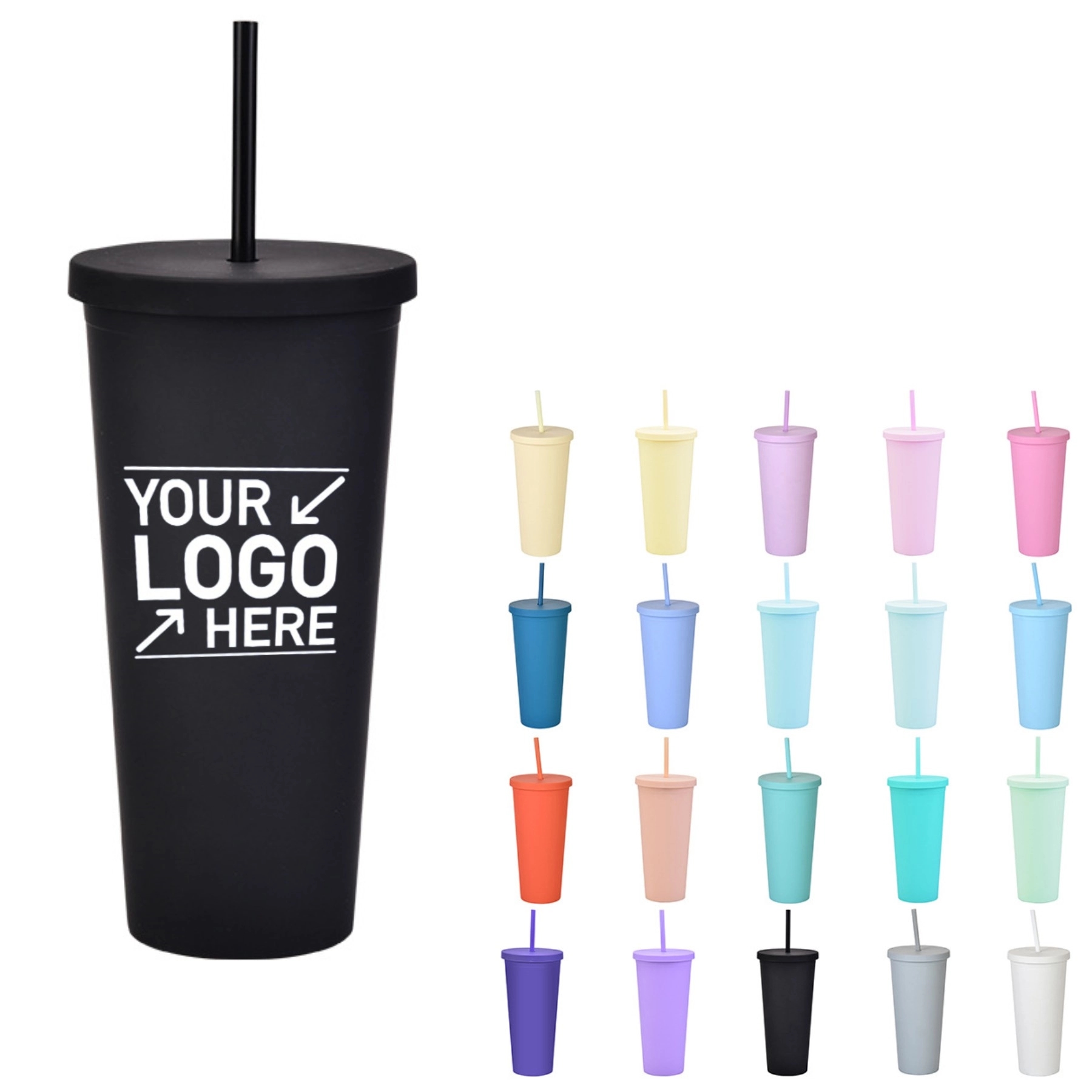 22 Oz Tumblers with Lids and Straws 2