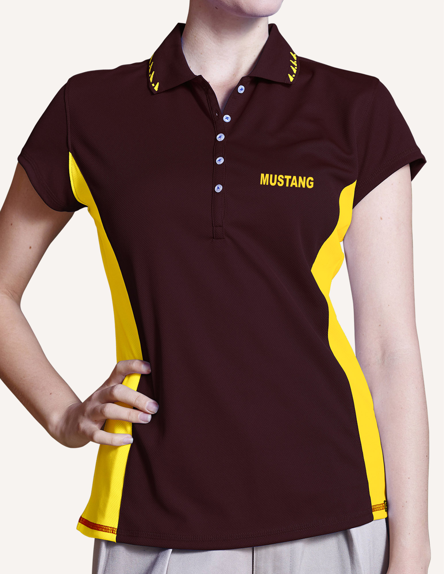 Ladies' Mustang Birds Eye Polo Shirt 5