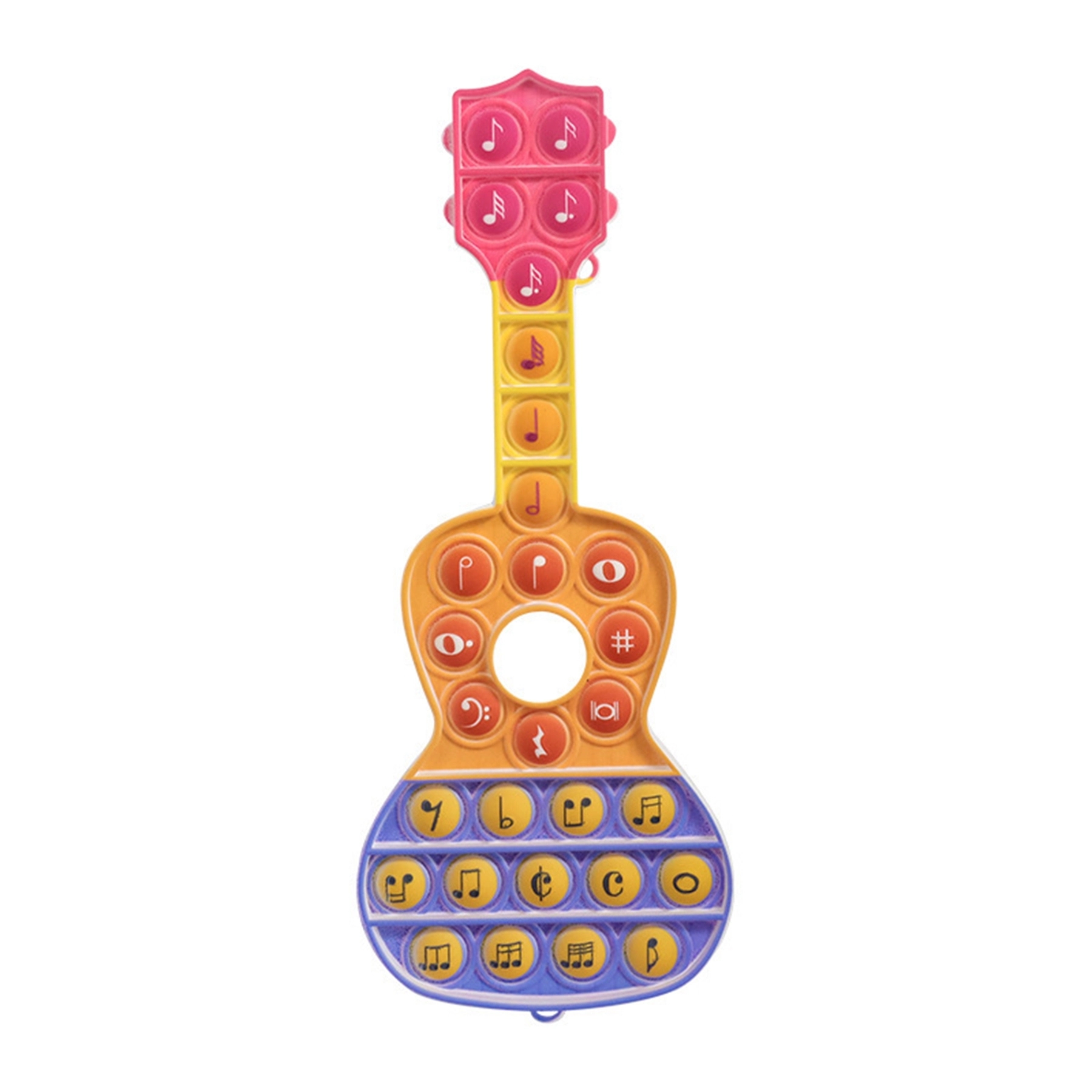 Guitar Shape Full Color Print Push Pop Bubble Fidget Toy 2