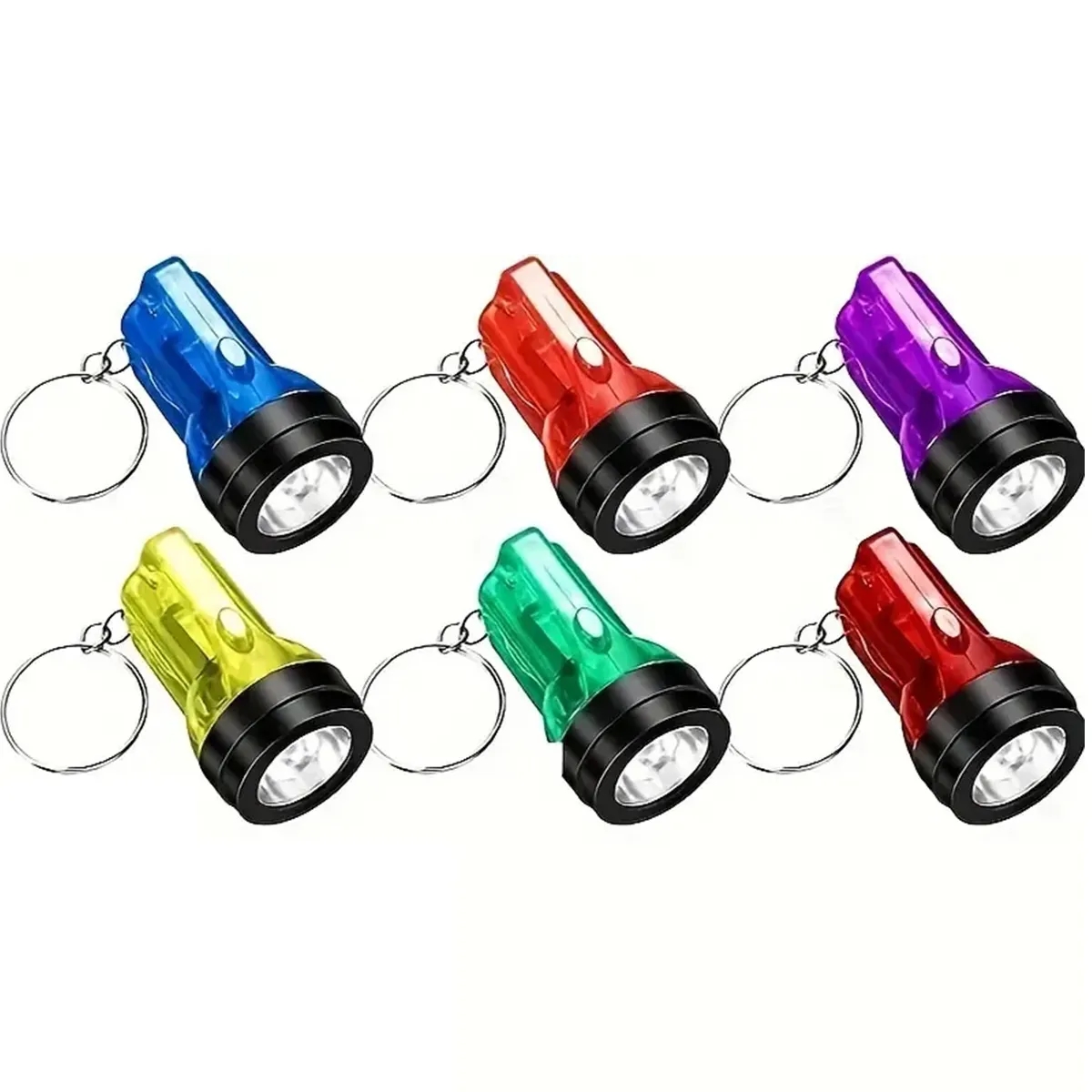 Mini Plastic Flashlight Keychain Pendant 6