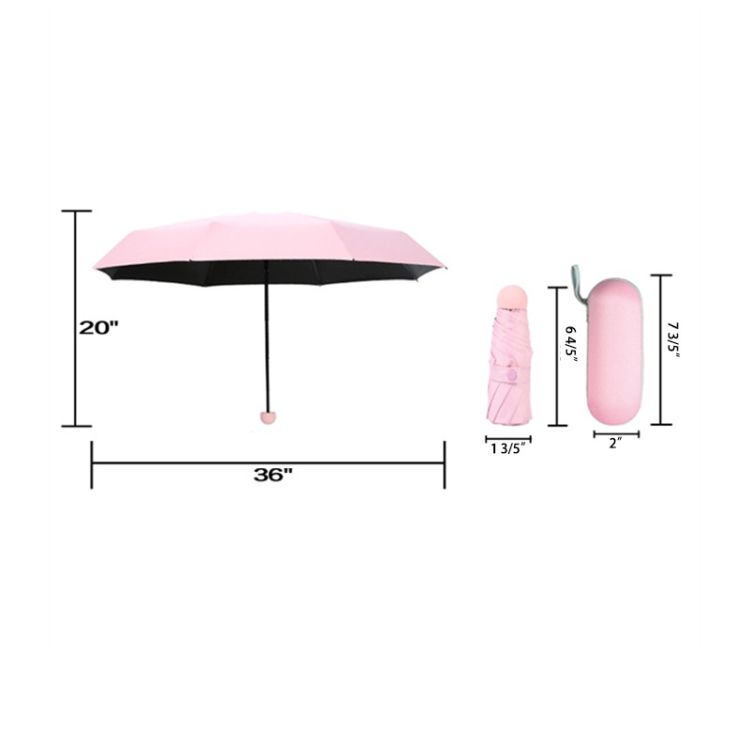 Pongee Fabric Five-Fold Capsule All-Weather Umbrella 3