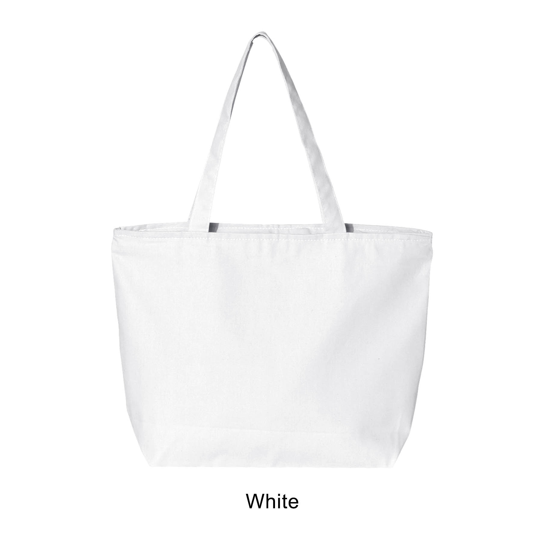 12 oz. Heavy Cotton Canvas 25L Zippered Tote Bag_R109BT 8