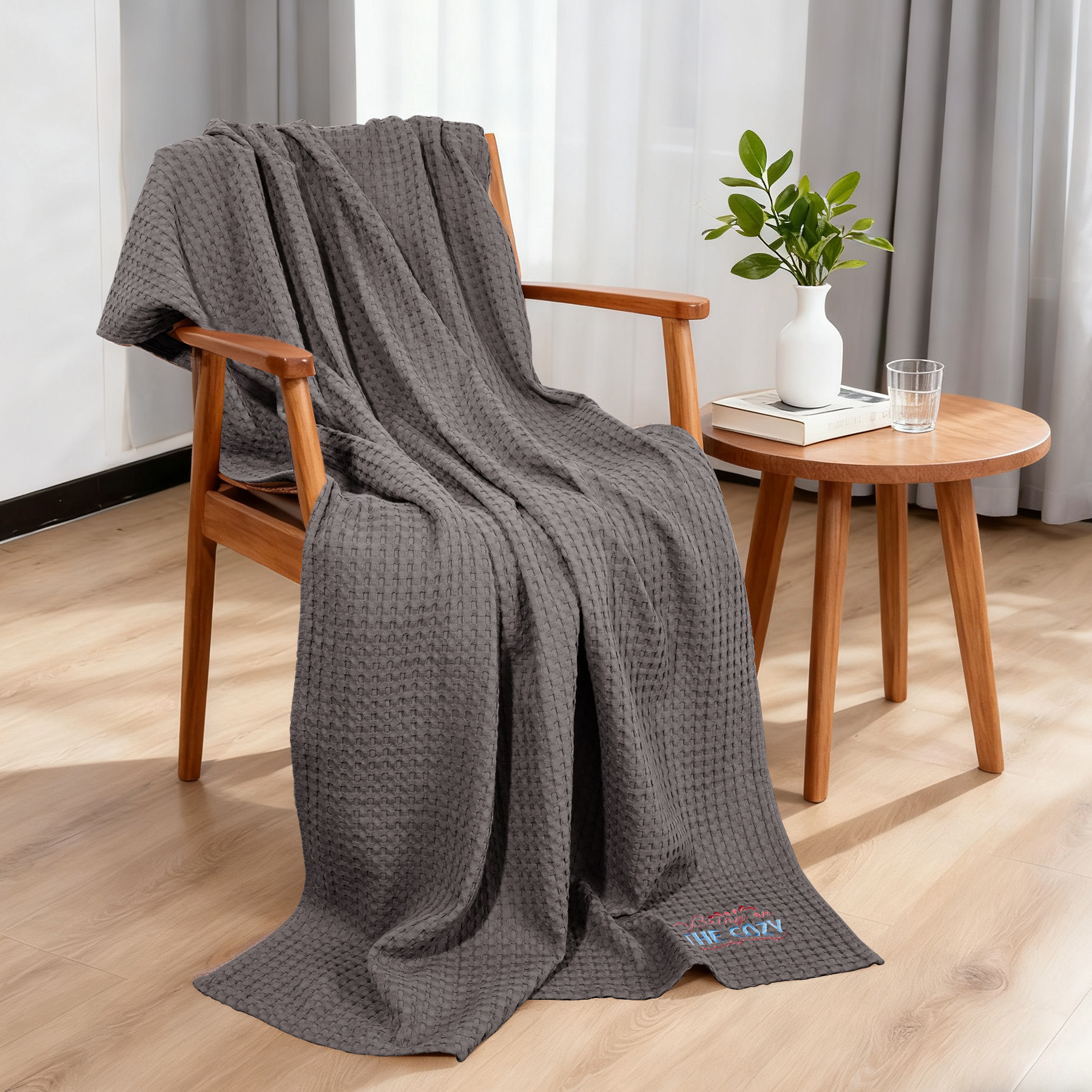 Pure Cotton Waffle Weave Blanket 7