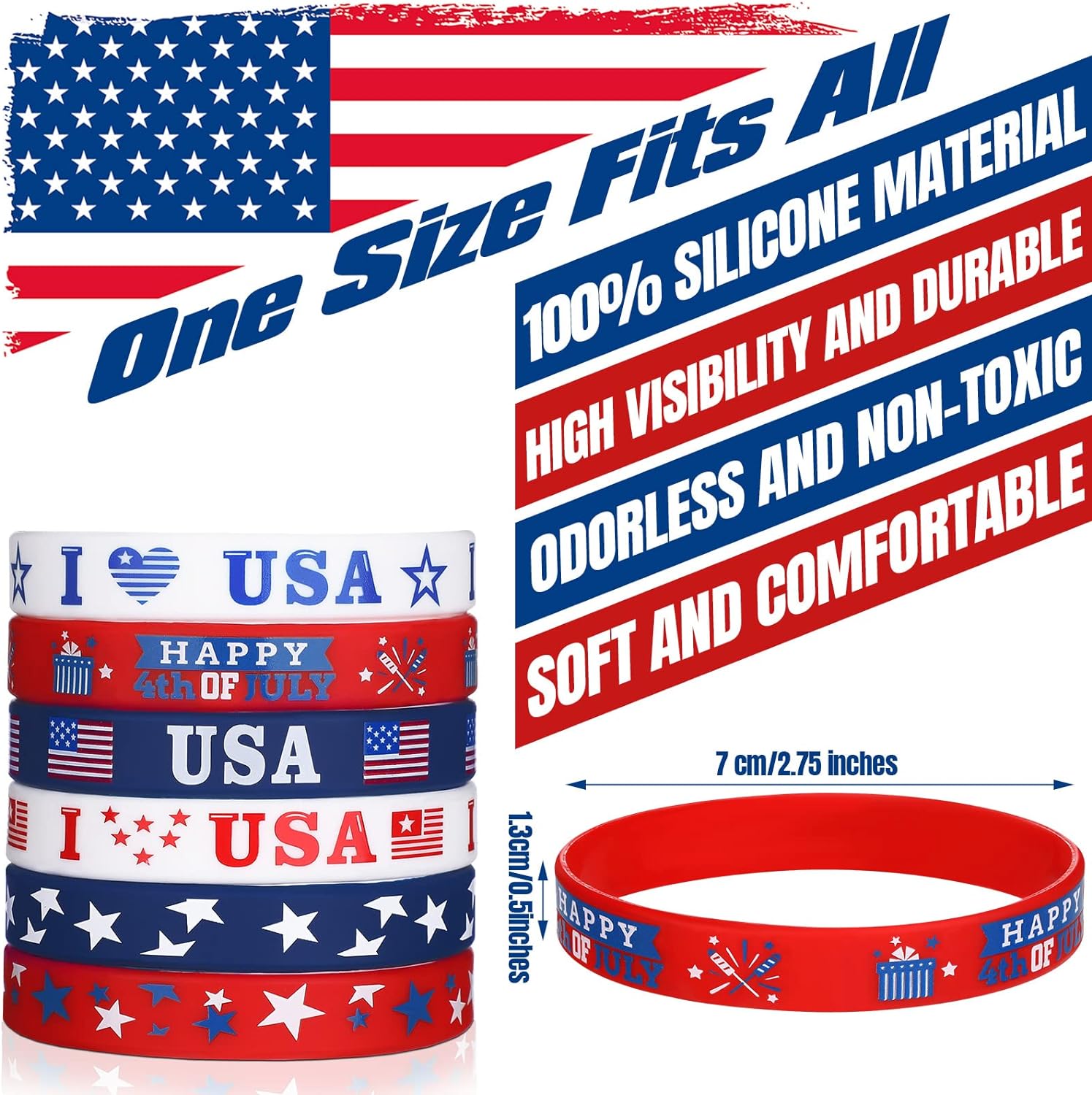 American Flag Silicone Bracelet 2