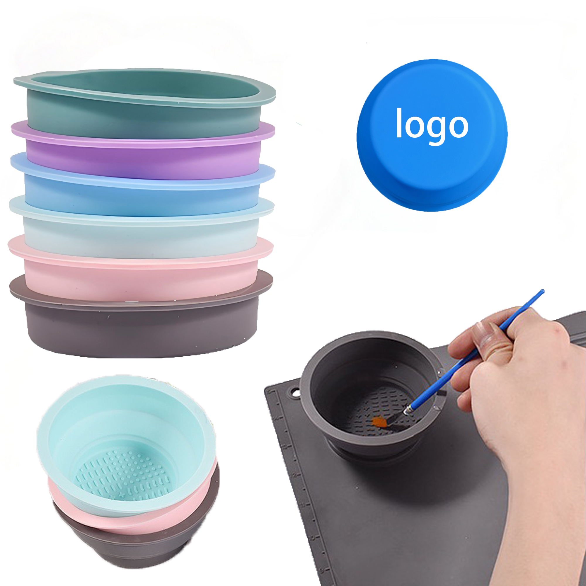 Art Tool Folding Color Cup For Painting MOQ 10pcs 3