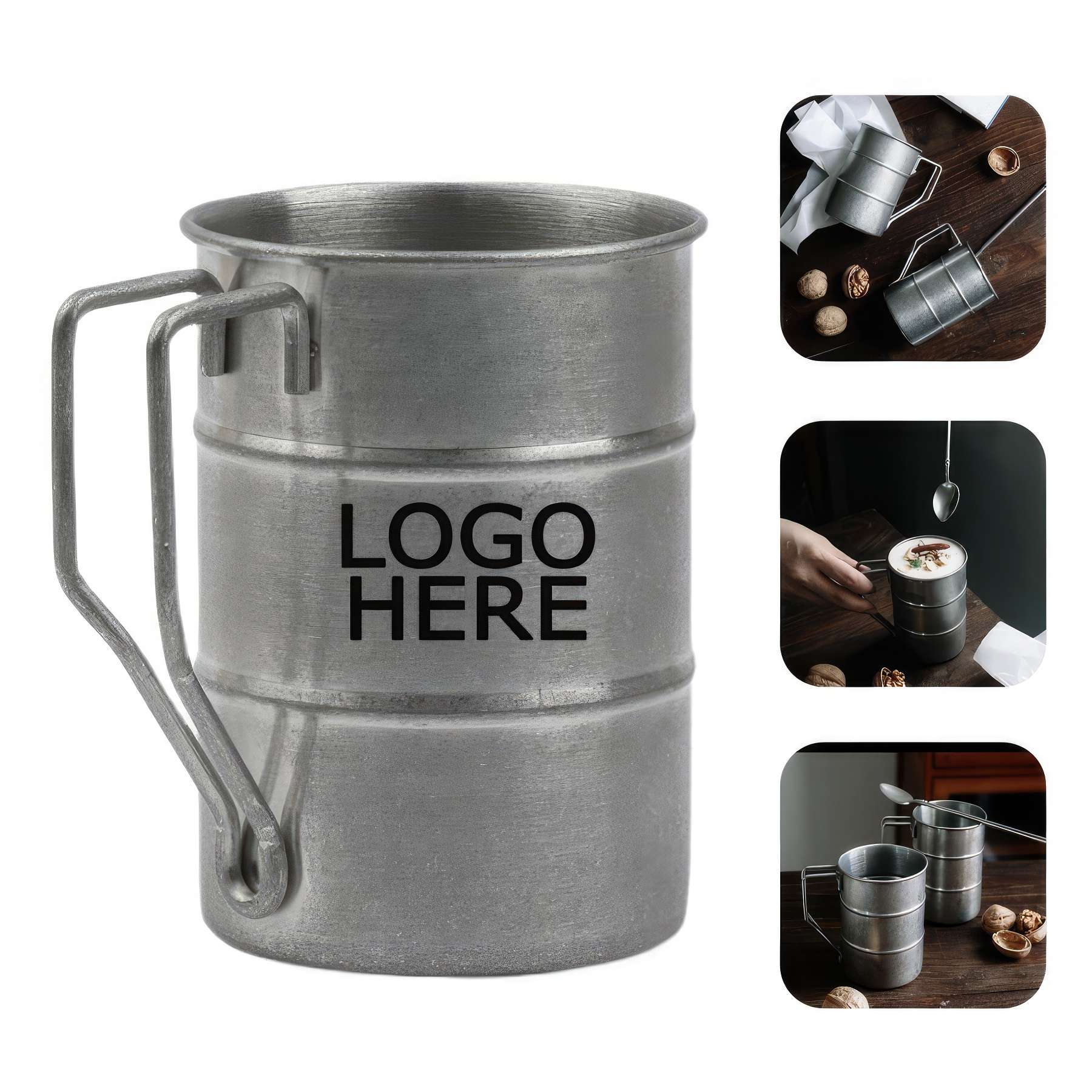 Custom 13 oz Stainless Steel Big Grip Beer Mug 1
