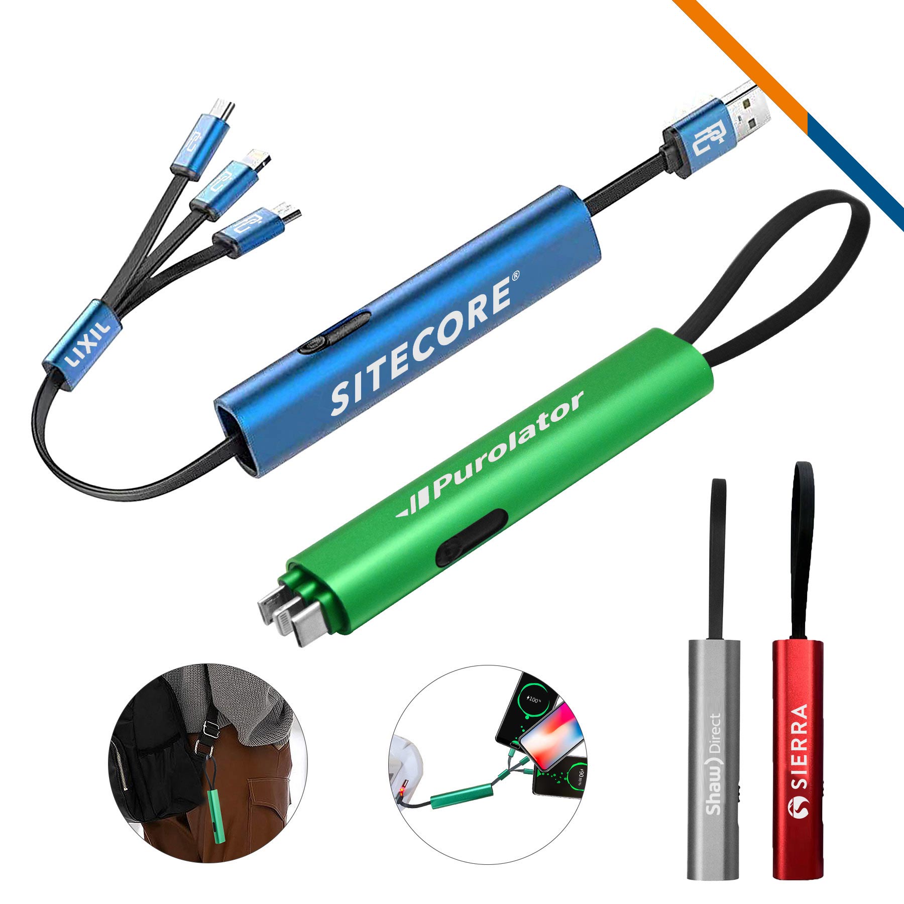 Triggle Retractable 3in1 Charging Cable 8