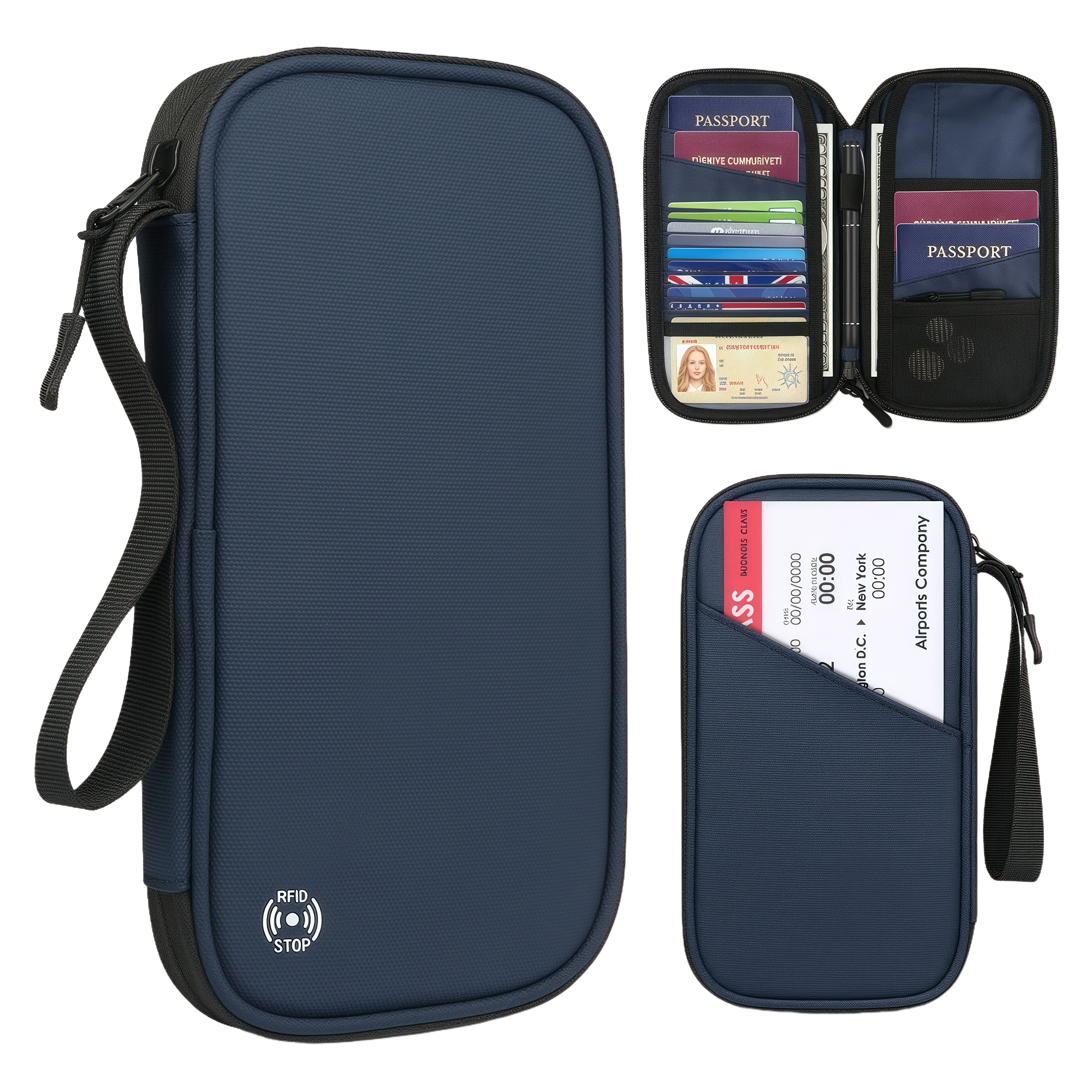 RFID Blocking Passport Holder - Waterproof Travel Wallet with Multi Compartments 4