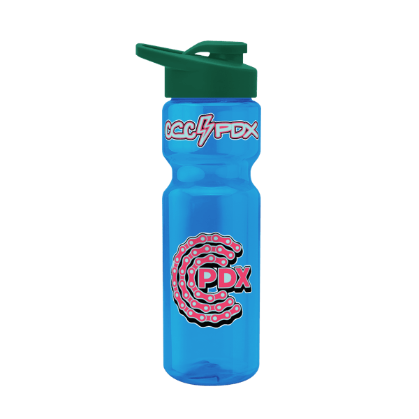 Blazer 28oz Transparent Bike Bottle w/Drink-thru Lid 1216