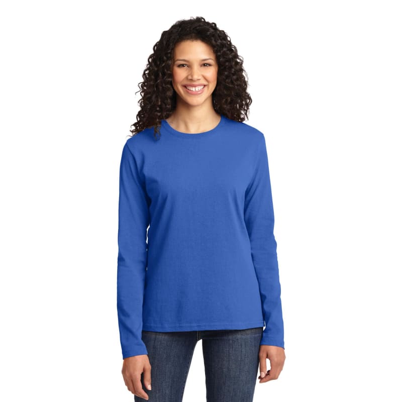 Port & Company Women's Long Sleeve Core Cotton Tee. 99
