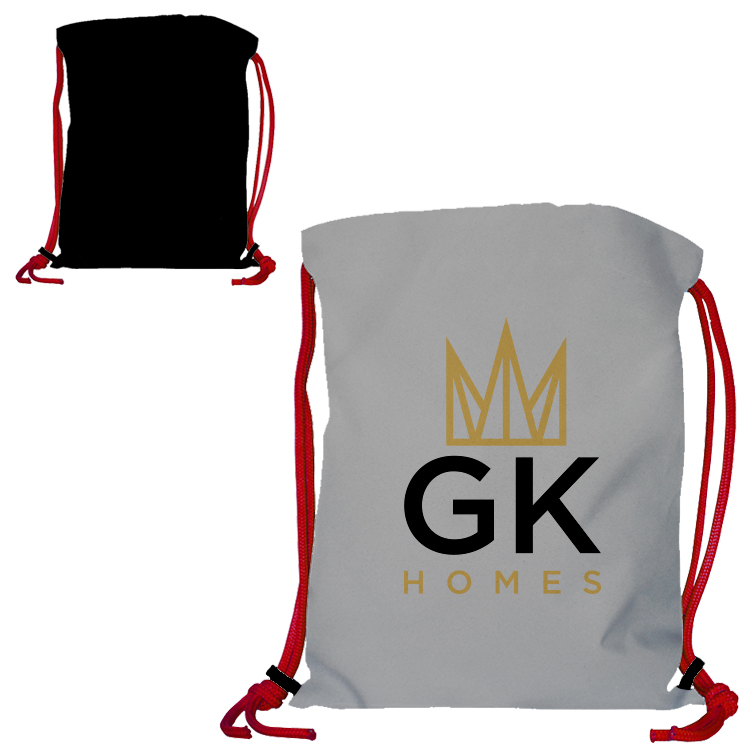 Super Drawstring Pack (One side Imprint)-Red Heavy Rope 3
