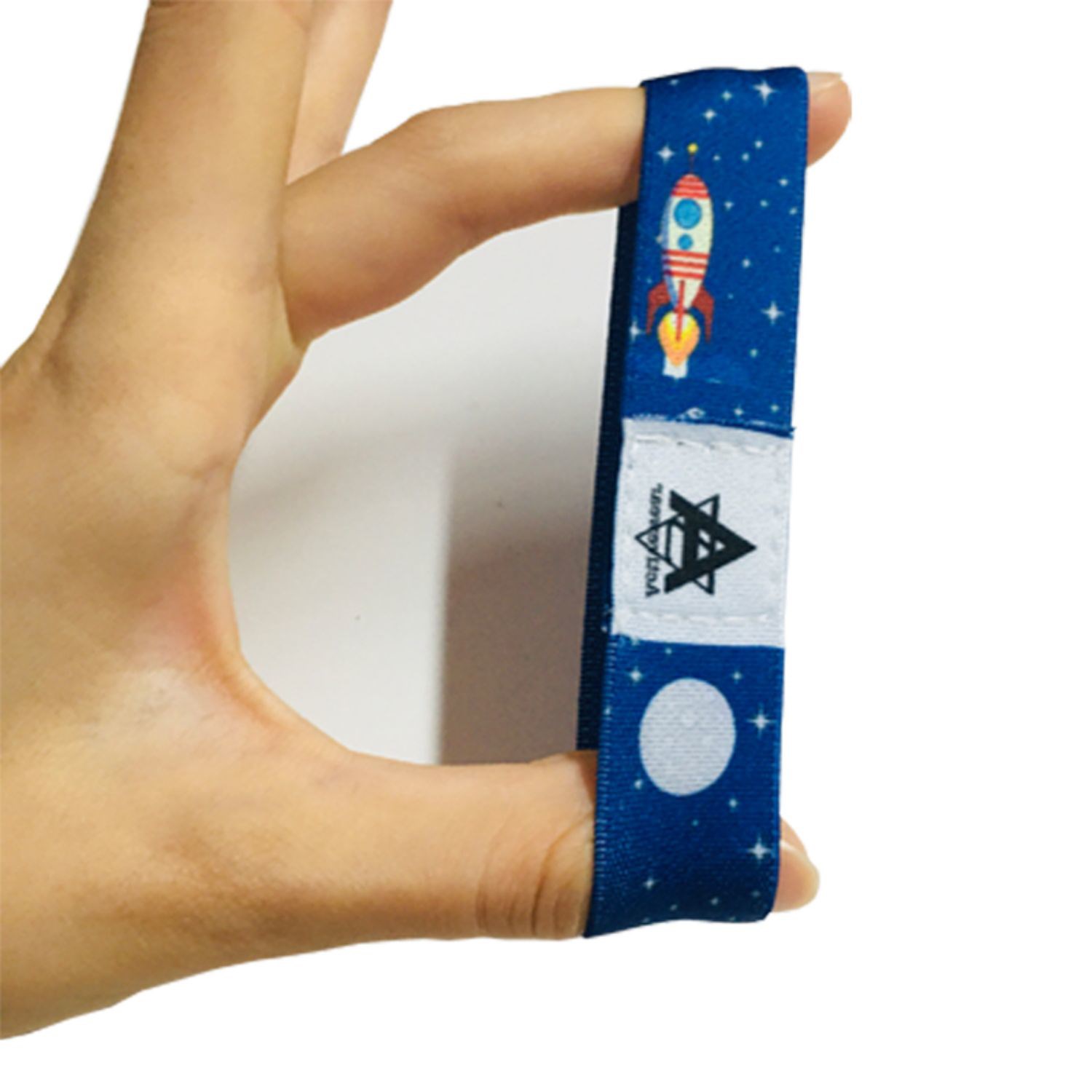 1" Sublimated Elastic Event Wristband w/ Customizable Woven Label 4