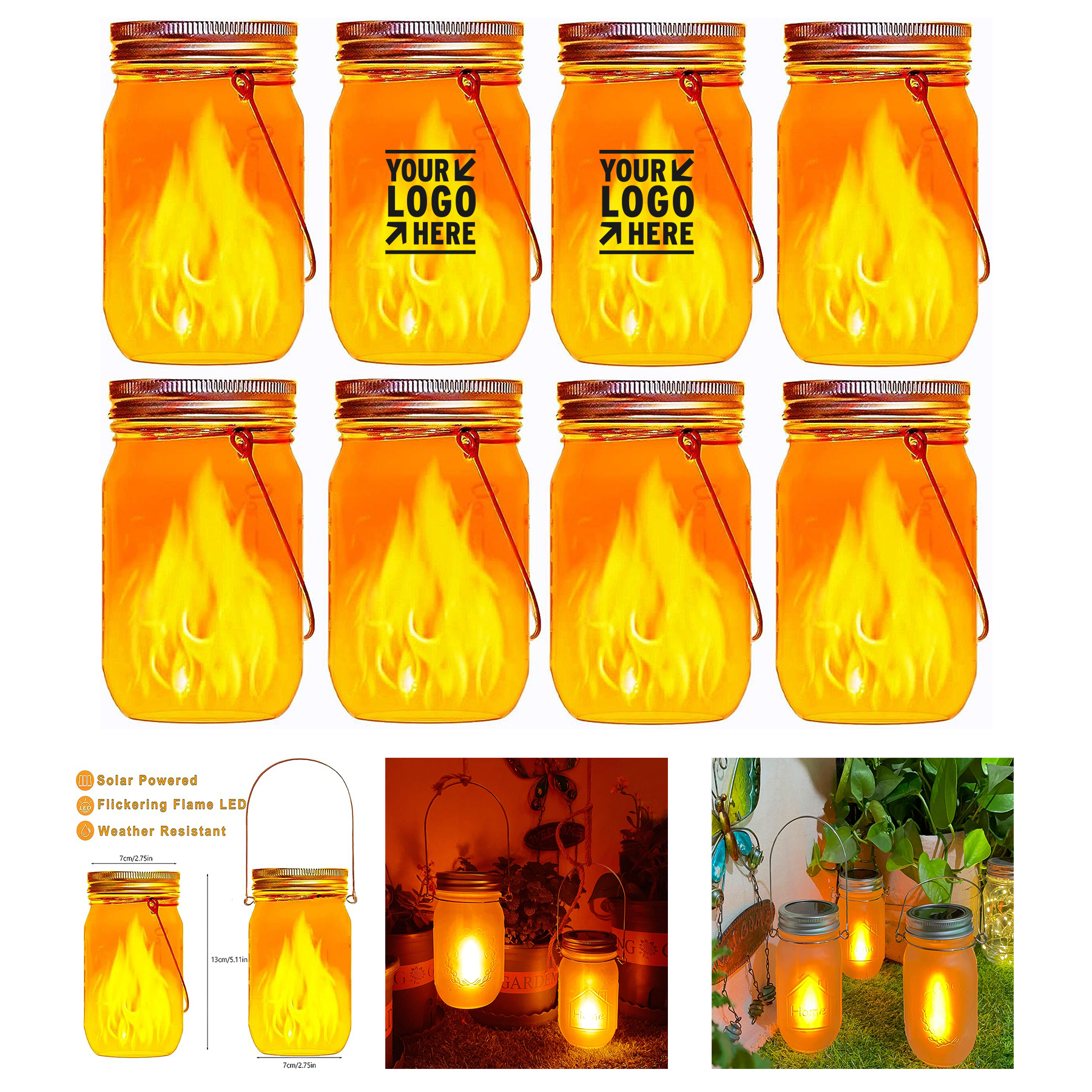 Wedding Decor Outdoor Patio Garden Hanging Solar Mason Jar Lantern Light 1