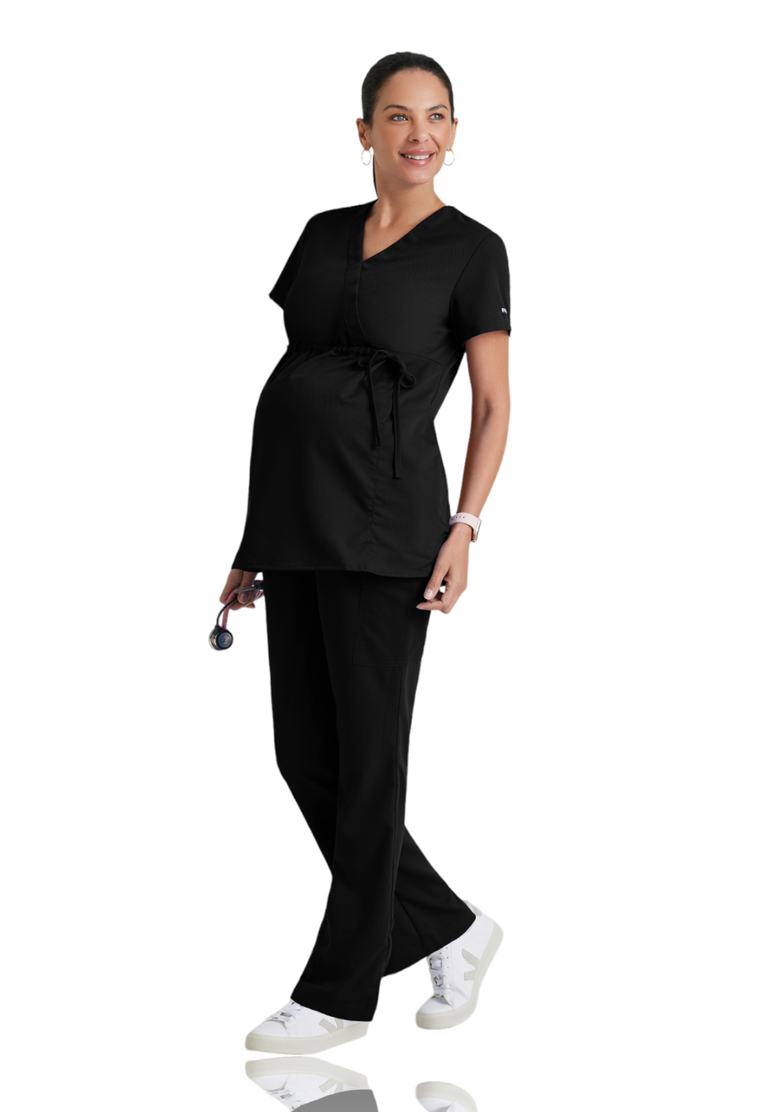 Grey's Anatomy Classic - Women's Two-Pocket Mock Wrap Lilah Maternity Scrub Top 17