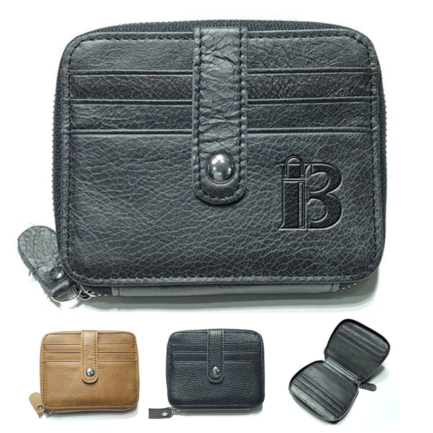 Top Layer Leather Card Bag Multifunction Coin Purse Wallet 2