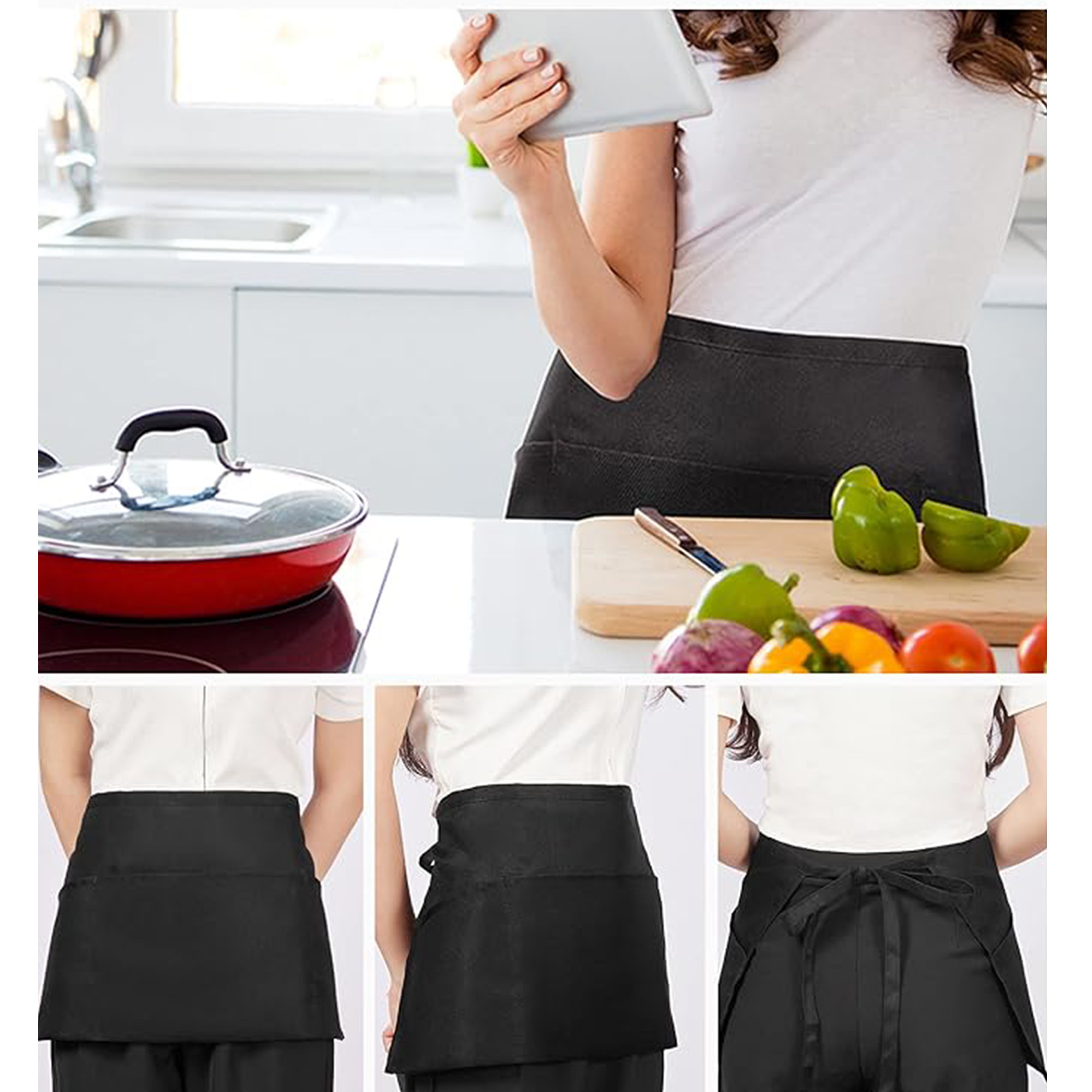 23.62"x12.40" Waterproof Waist Apron With 3 Pockets 4