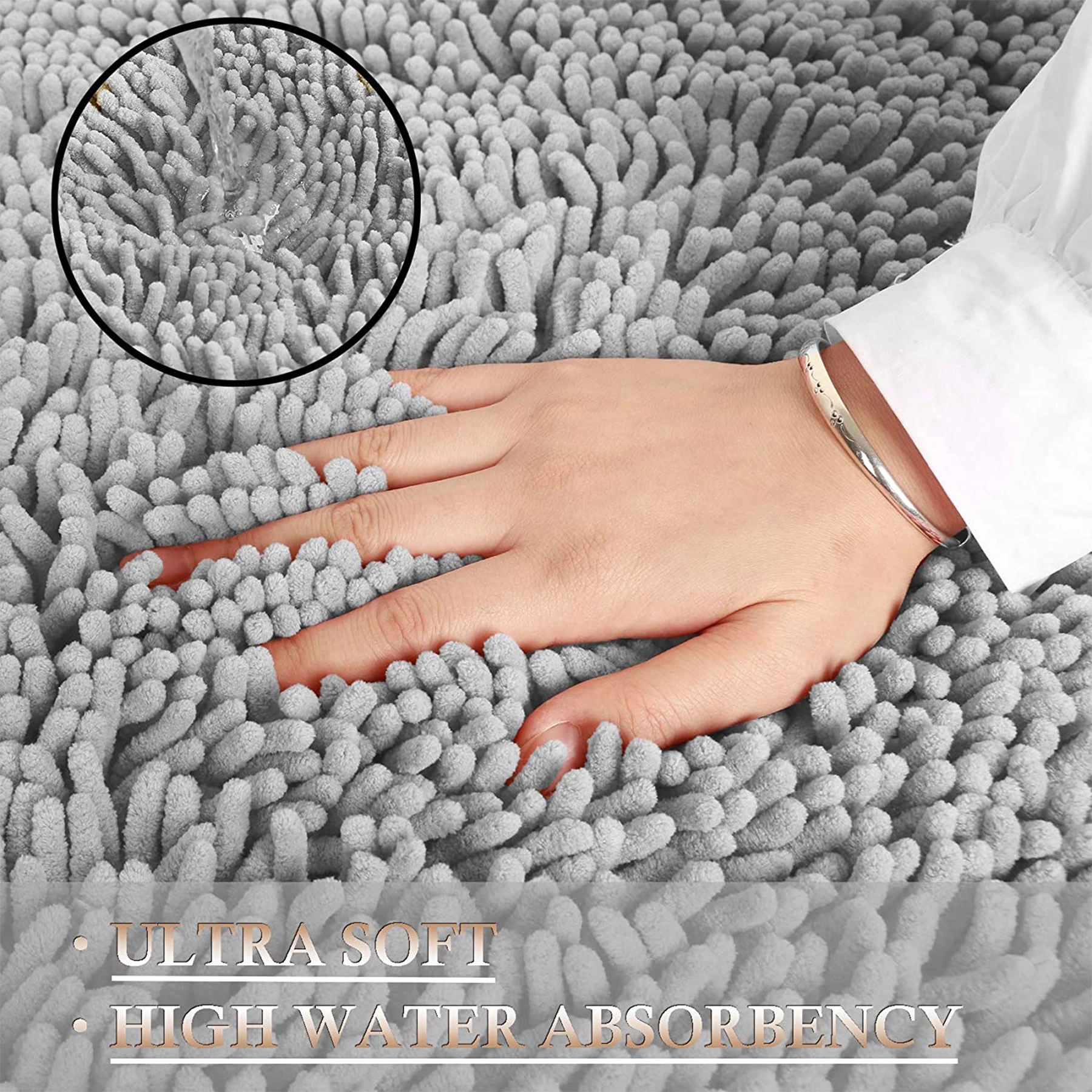 Soft Chenille Bathroom Rugs Sets 3 Piece 1