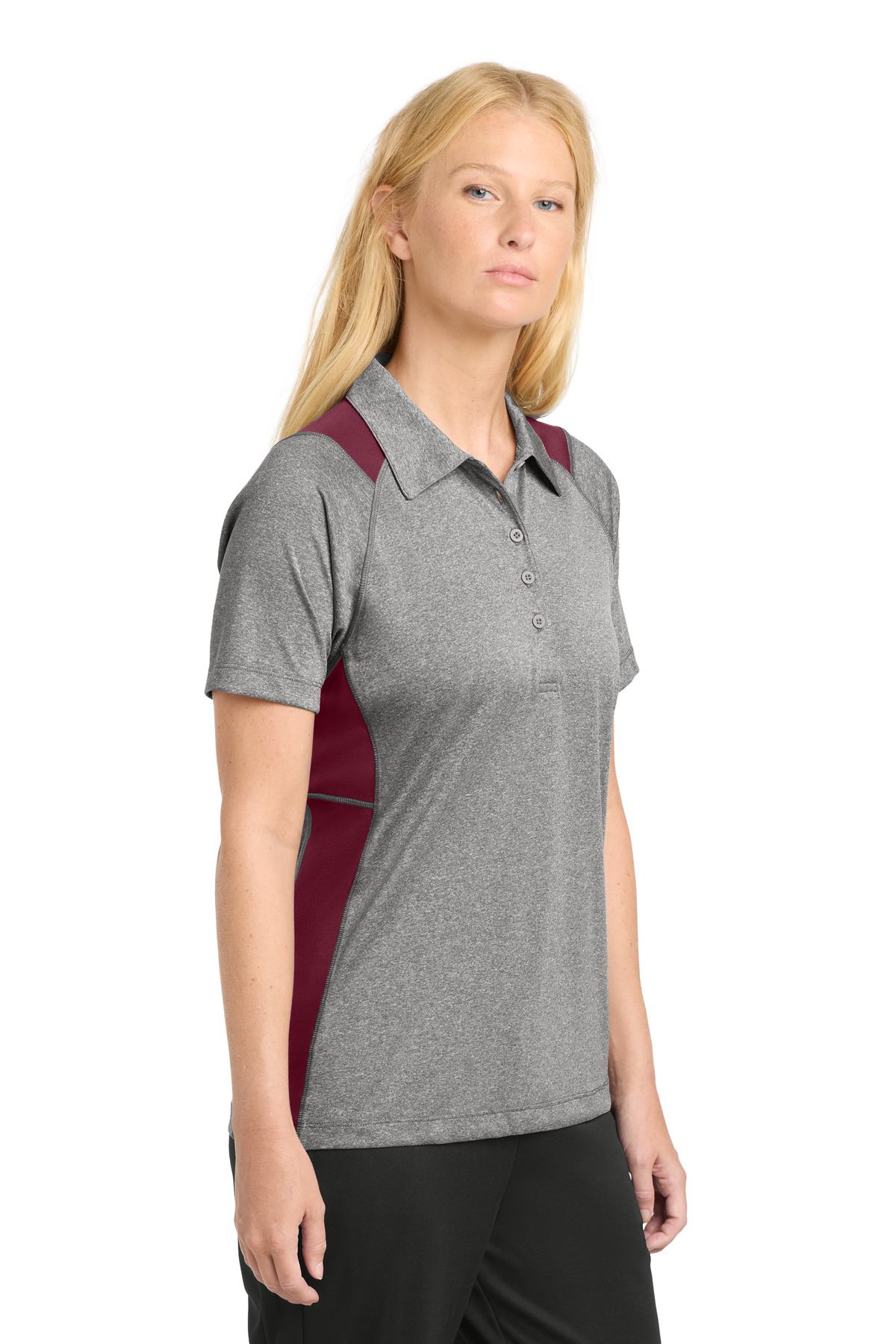 Sport-Tek Women's Heather Colorblock Contender Polo. LST665 22