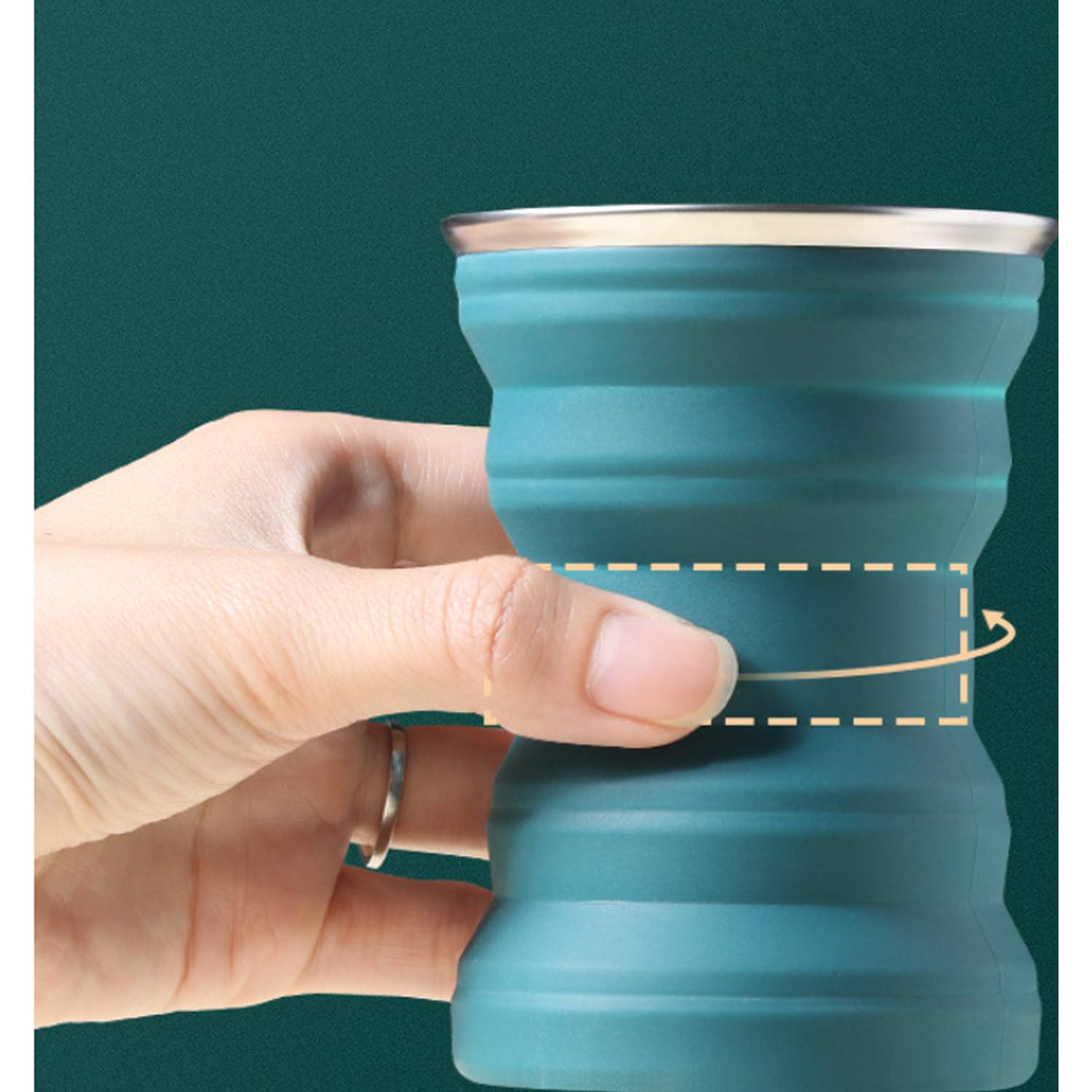 11Oz Portable Folding Silicone water Cup 5