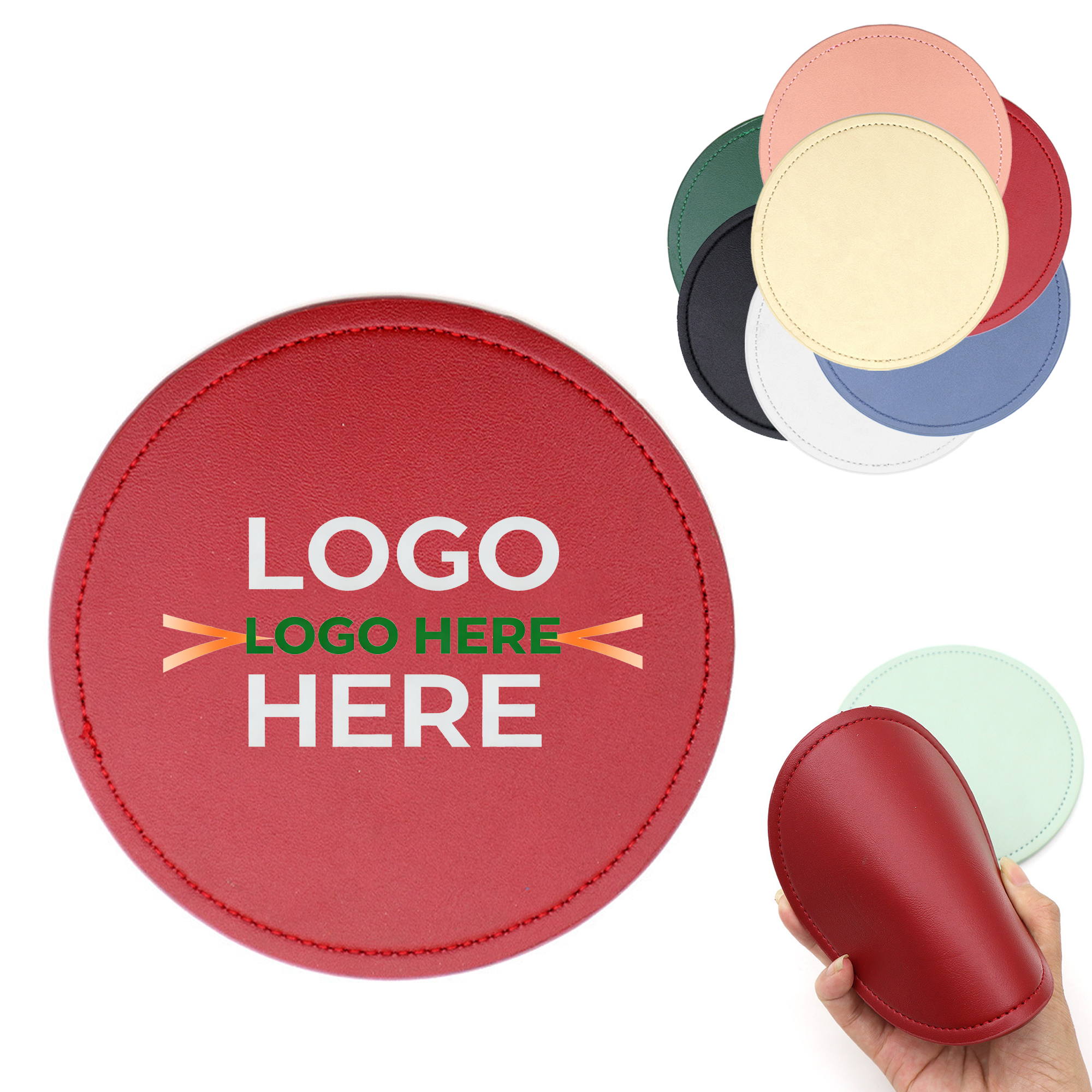 Customized round PU coaster 2