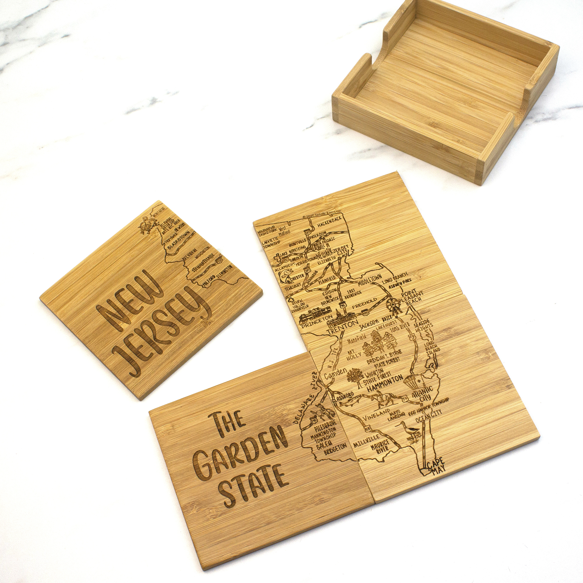 New Jersey Puzzle Coaster Set 12
