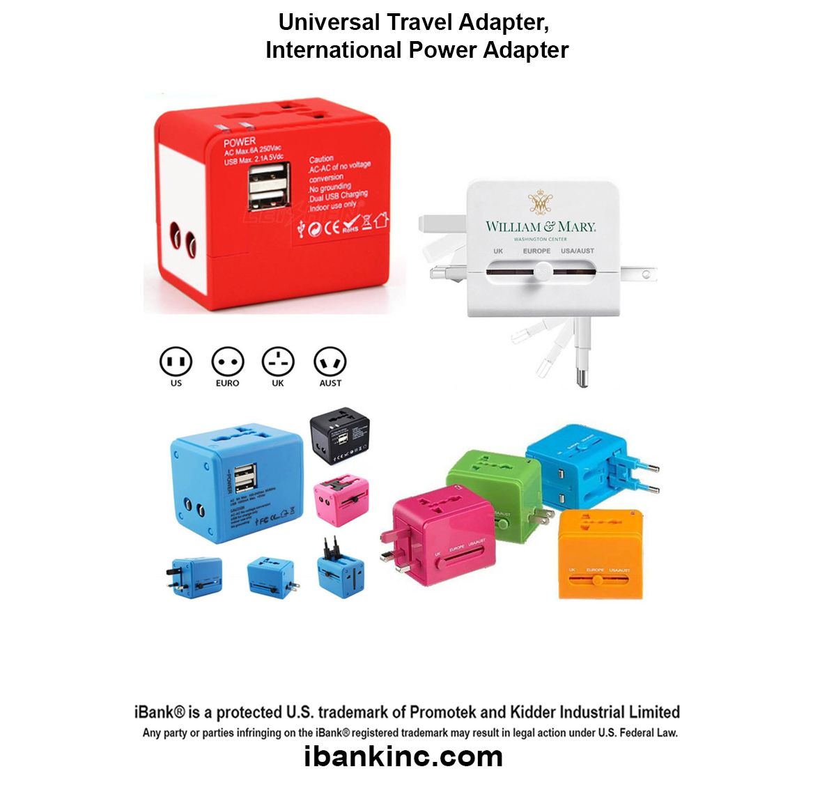 iBank ® Universal Travel Adapter, International Power Adapter 1