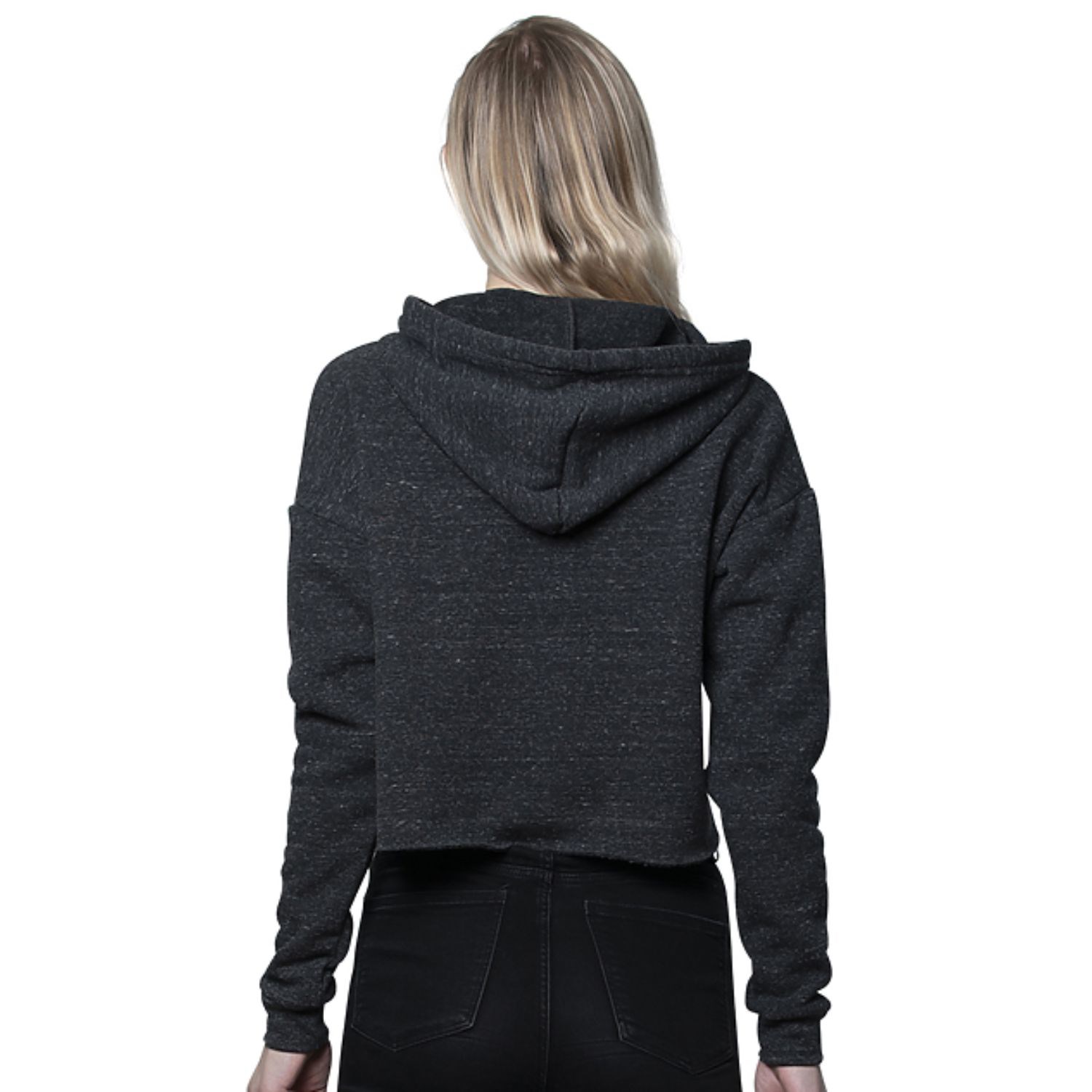 USA Made Women’s Eco Triblend Fleece Crop Hoodie 2