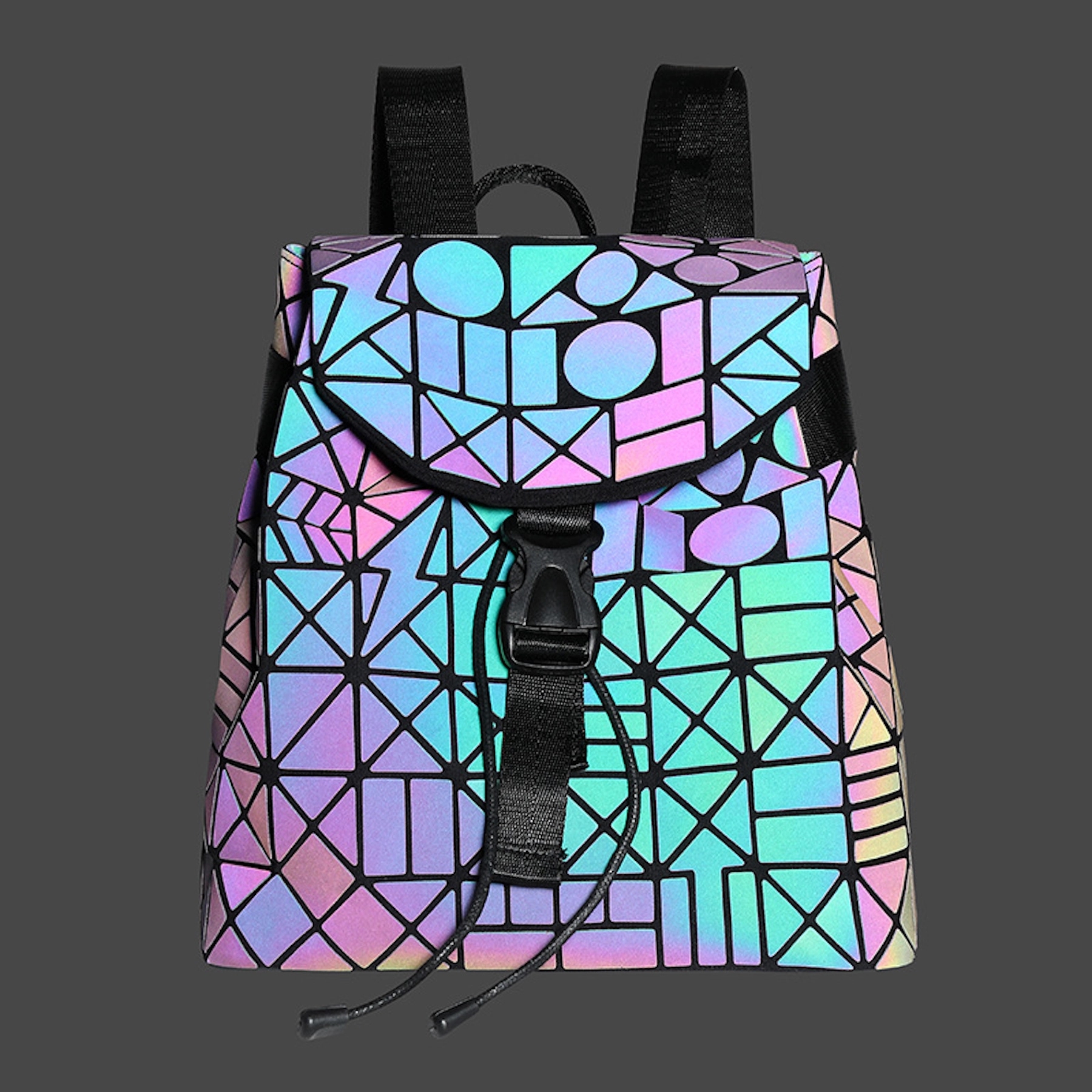 Women Men Geometric Luminous Purse Flash Travel Shoulder 6