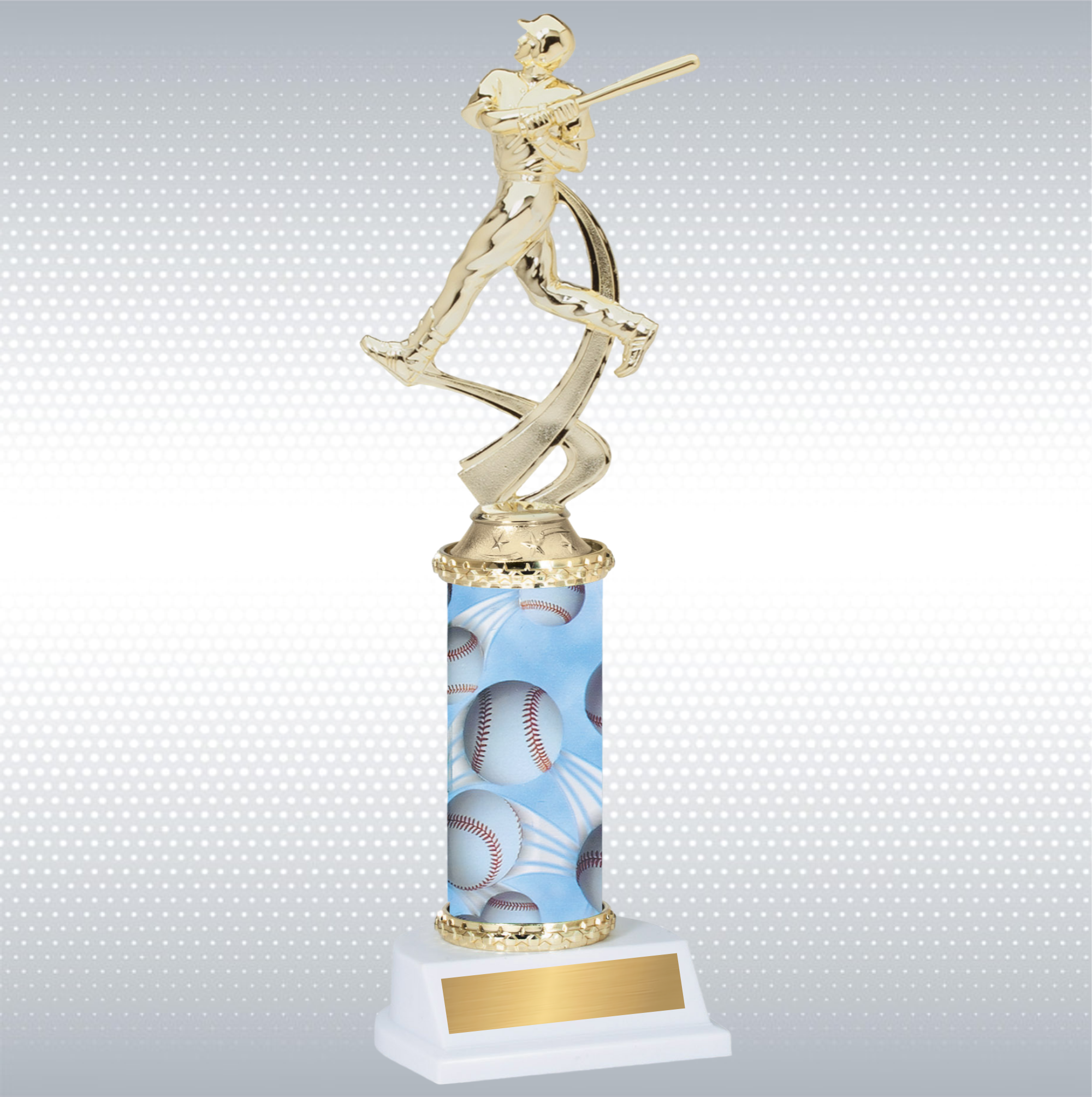 Assembled Male Baseball Trophy w/ White Base 2