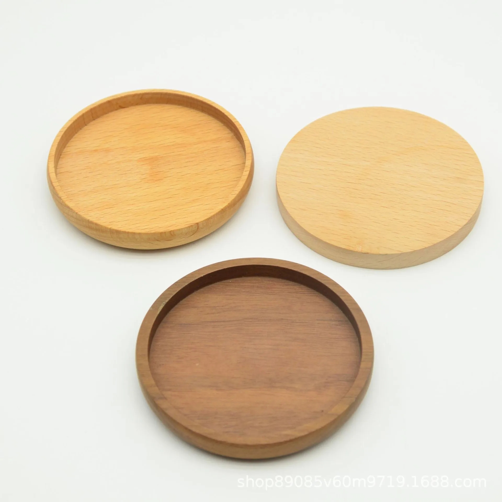 4-inch round solid wood insulated coaster 3