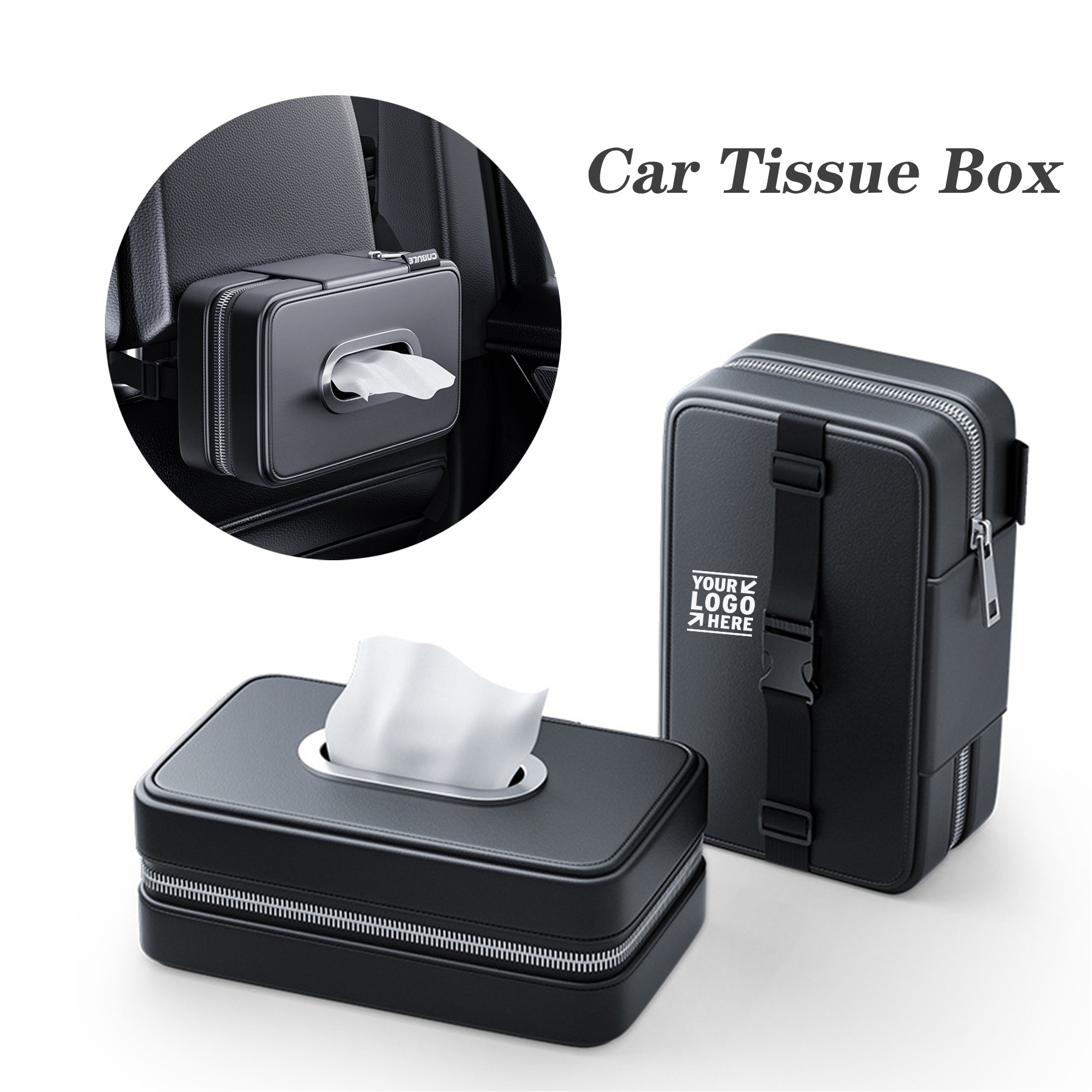 Road Trip Essentials Car Tissue Box Holder Cover 3
