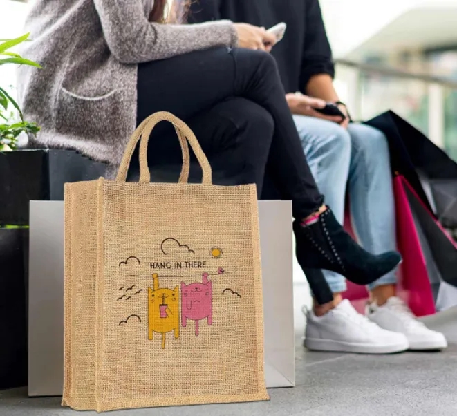 Jute Bags - Printed (Front and Back), custom tote bag with logo imprint 2