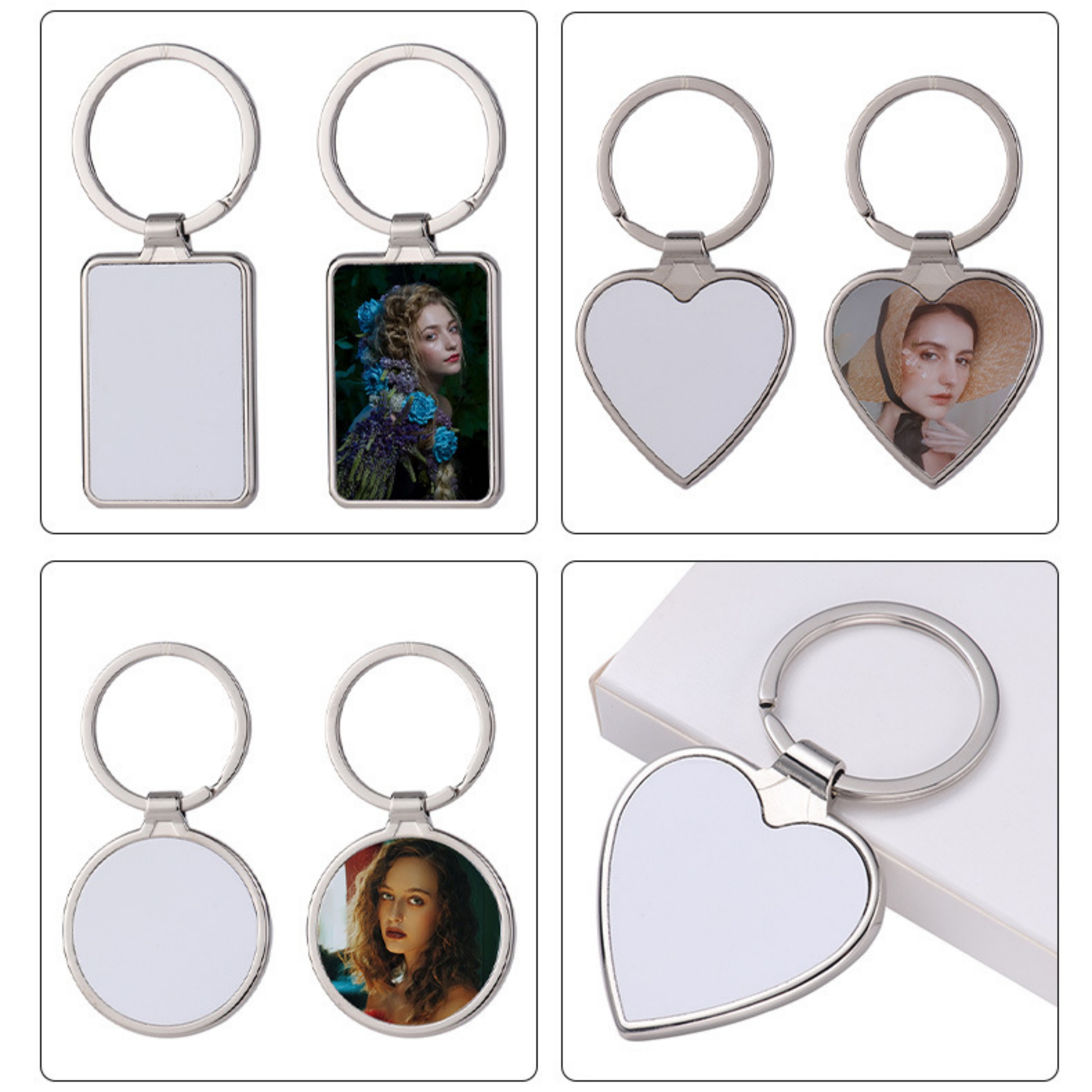 Metal Heat Transfer Keychain Square 3