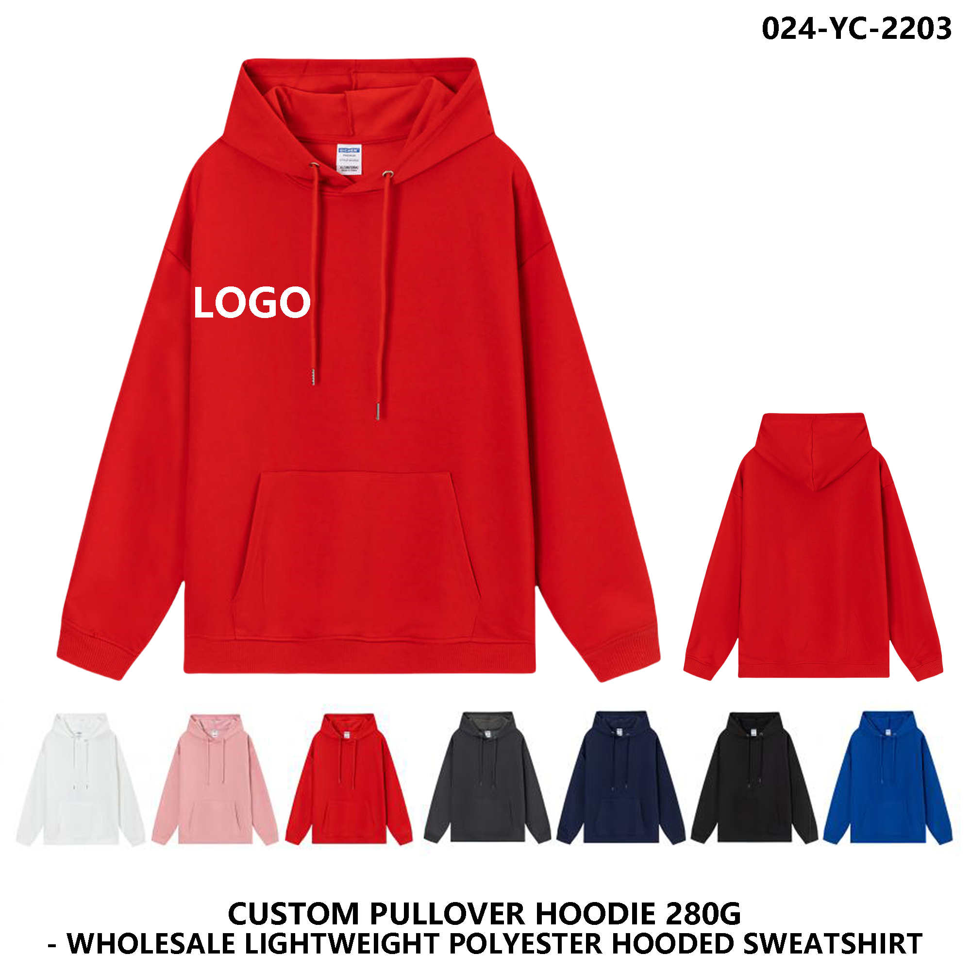 Unisex Custom Logo Lightweight Hoodie ?C Drop Shoulder Design 1