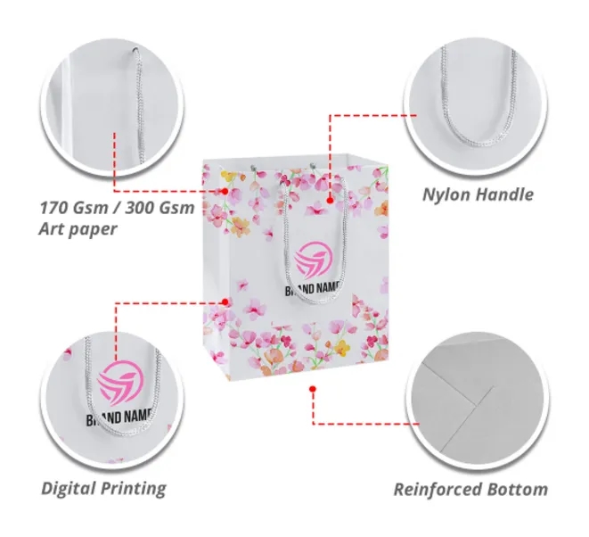 Printed Matte Paper Bags (170 GSM Art Paper) 2