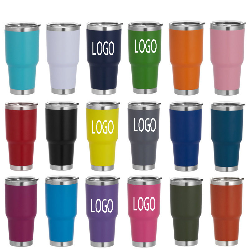 Insulated Water Tumbler W/ Closed Lid for Hot and Cold Drinks---30 OZ 2