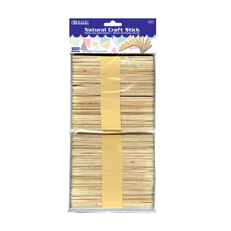 Natural Craft Sticks - 100 Pack 1